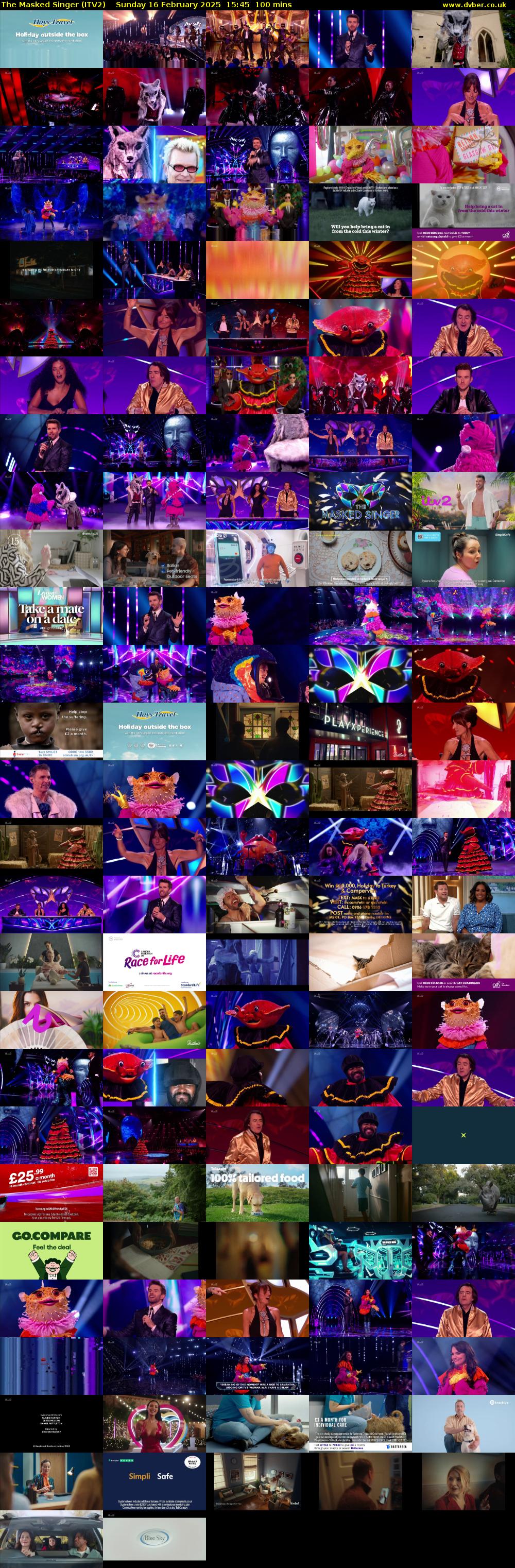 The Masked Singer (ITV2) Sunday 16 February 2025 15:45 - 17:25