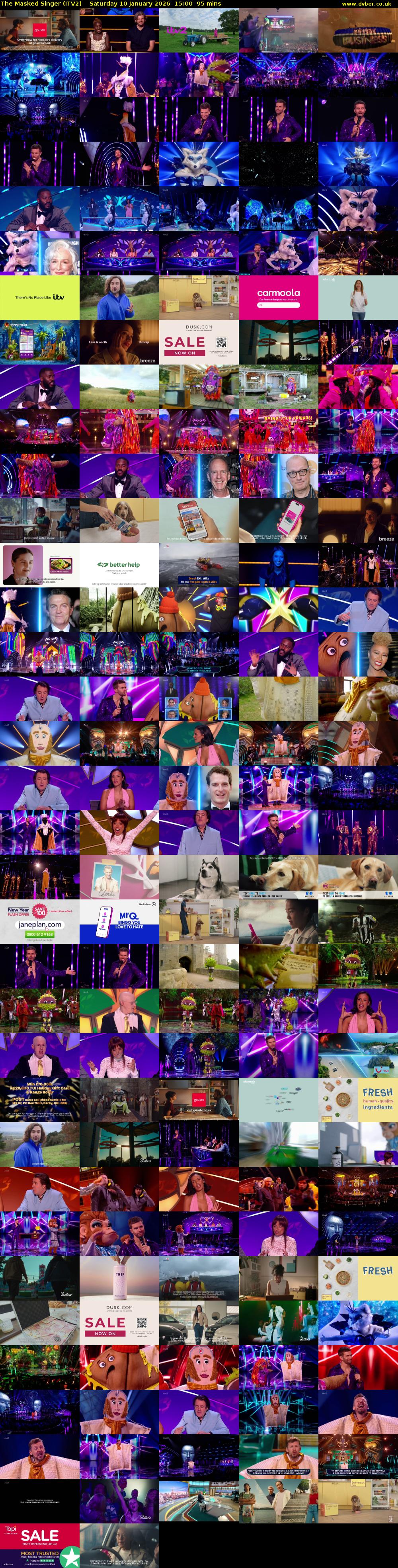 The Masked Singer (ITV2) Saturday 10 January 2026 15:00 - 16:35