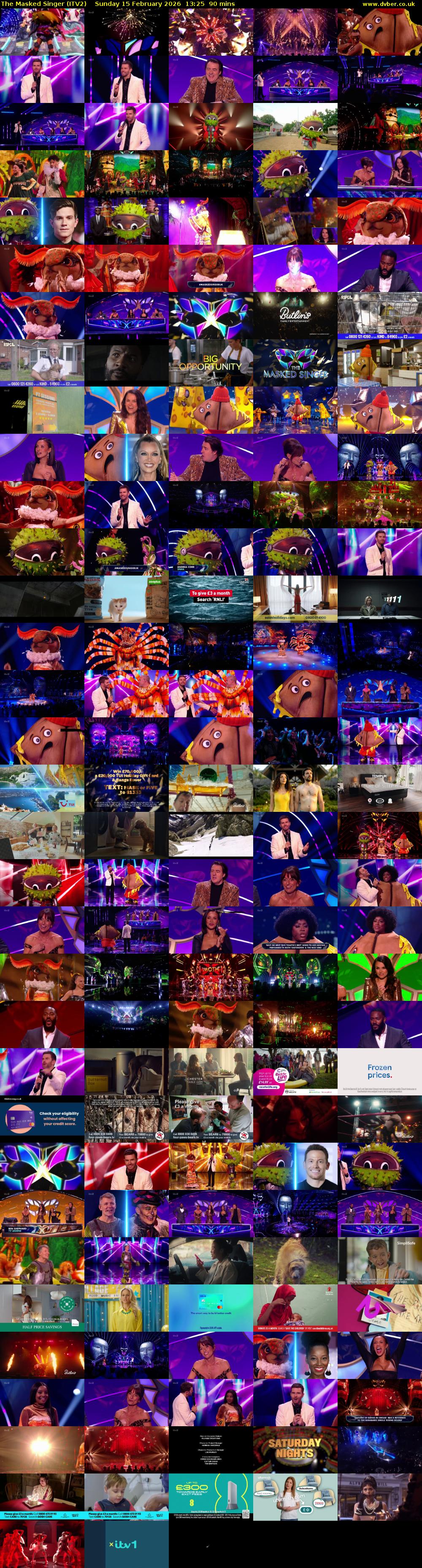 The Masked Singer (ITV2) Sunday 15 February 2026 13:25 - 14:55