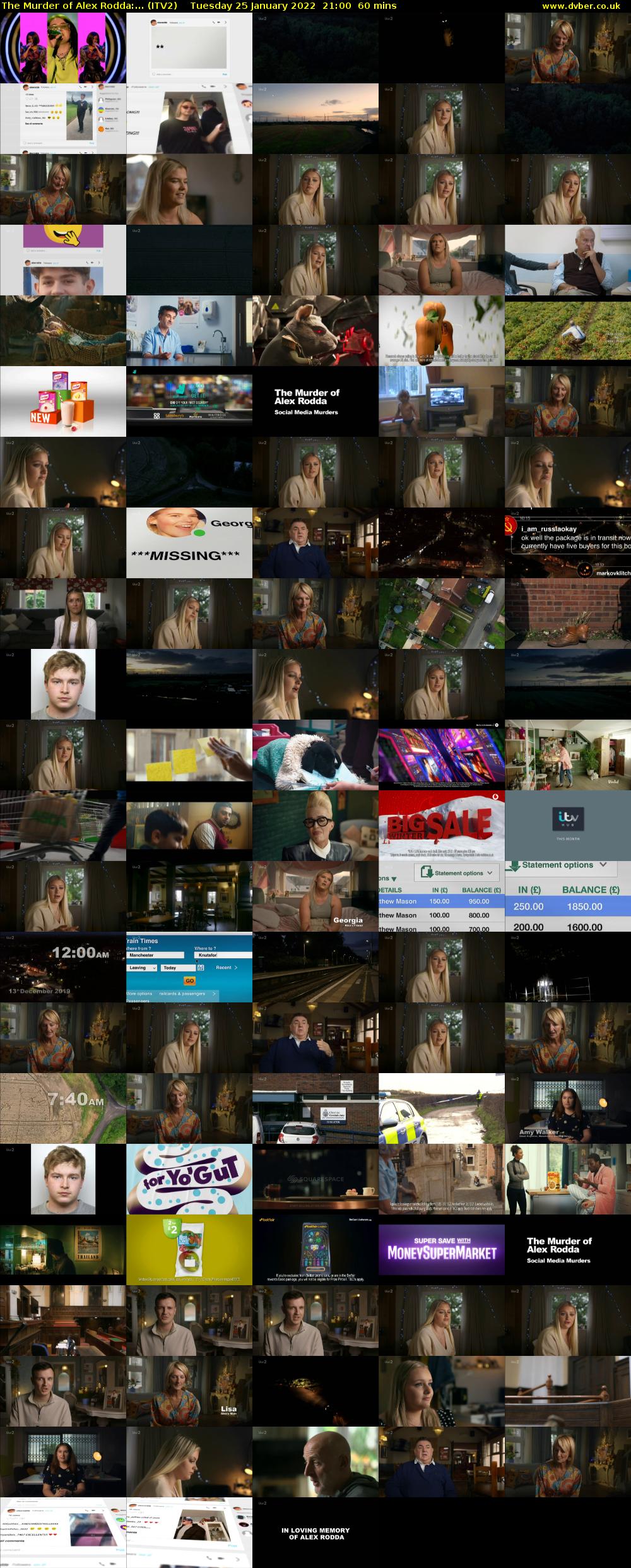 The Murder of Alex Rodda:... (ITV2) Tuesday 25 January 2022 21:00 - 22:00