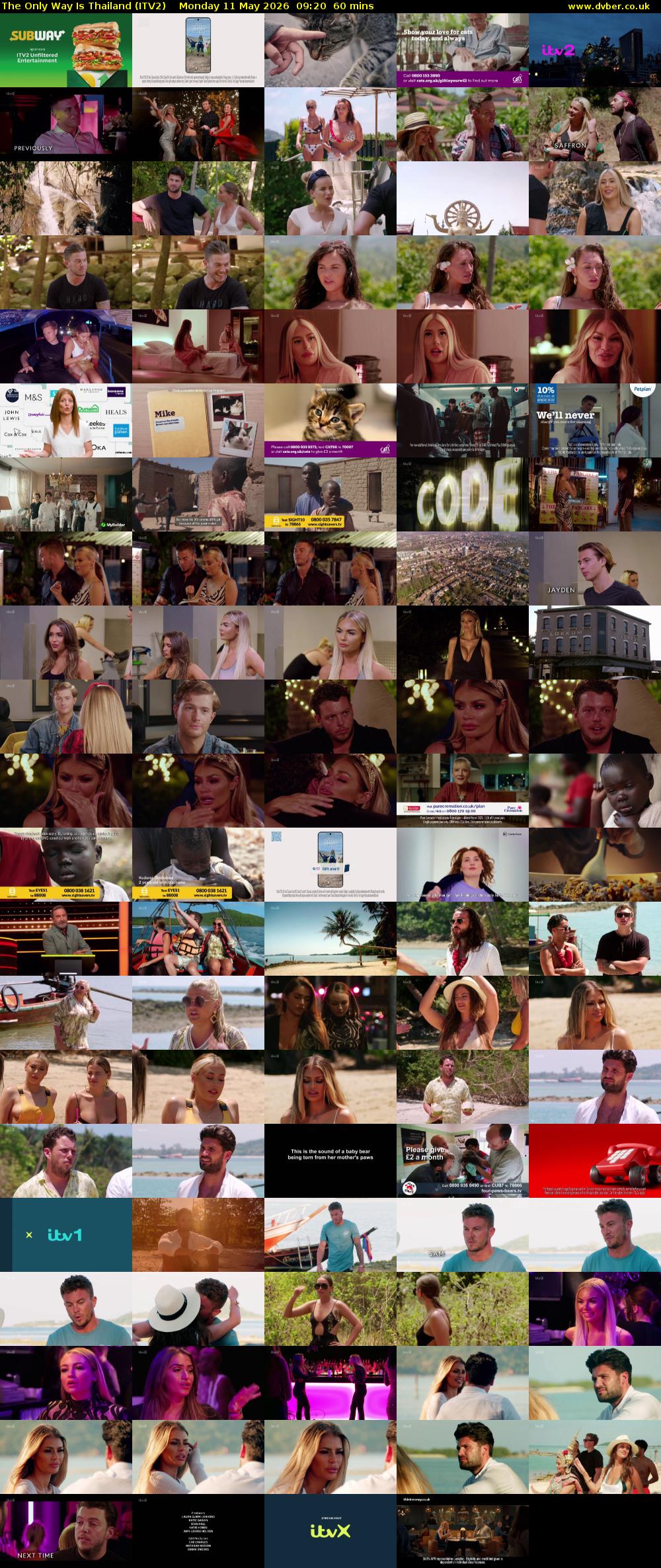 The Only Way Is Thailand (ITV2) Monday 11 May 2026 09:20 - 10:20