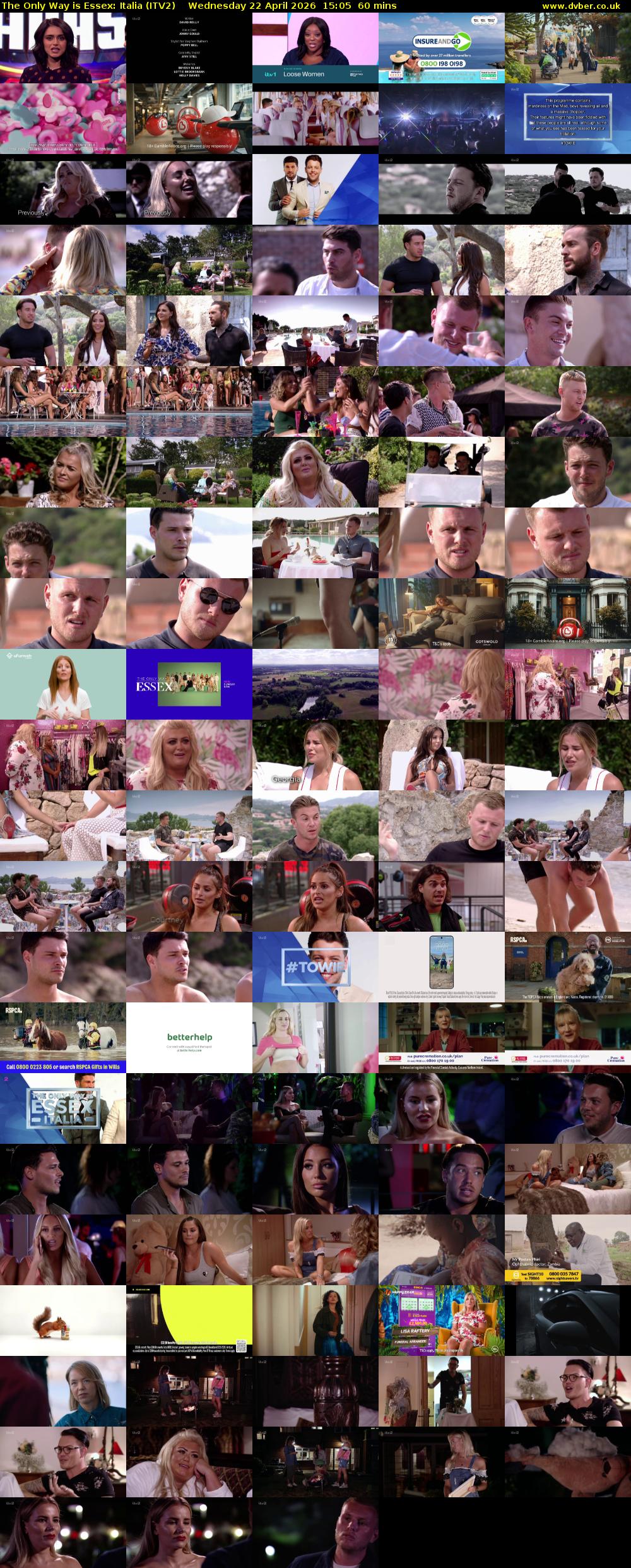 The Only Way is Essex: Italia (ITV2) Wednesday 22 April 2026 15:05 - 16:05