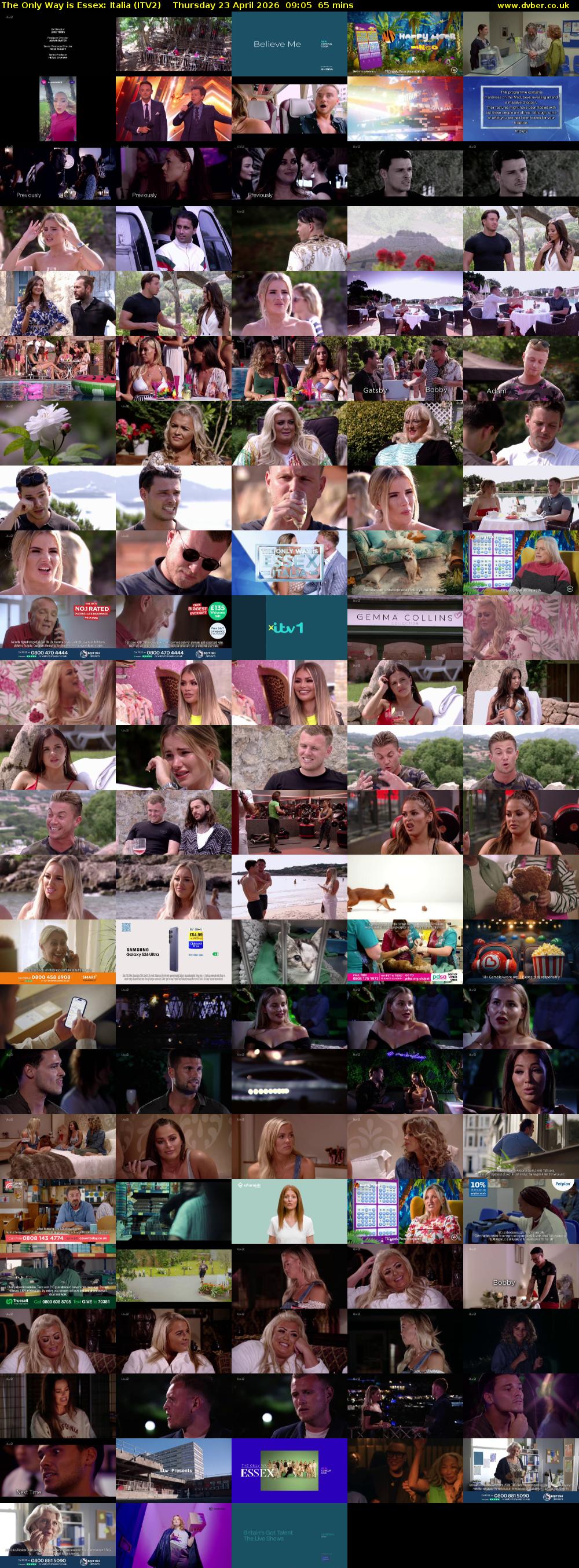 The Only Way is Essex: Italia (ITV2) Thursday 23 April 2026 09:05 - 10:10