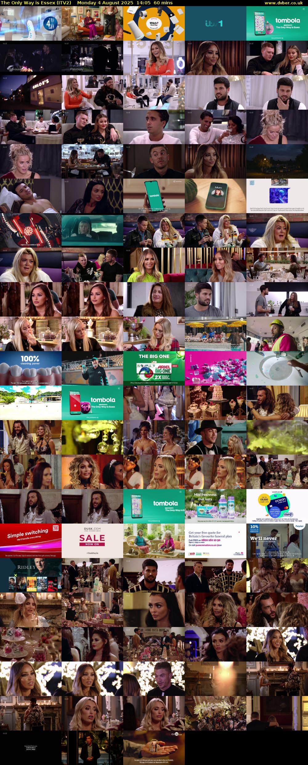 The Only Way is Essex (ITV2) Monday 4 August 2025 14:05 - 15:05
