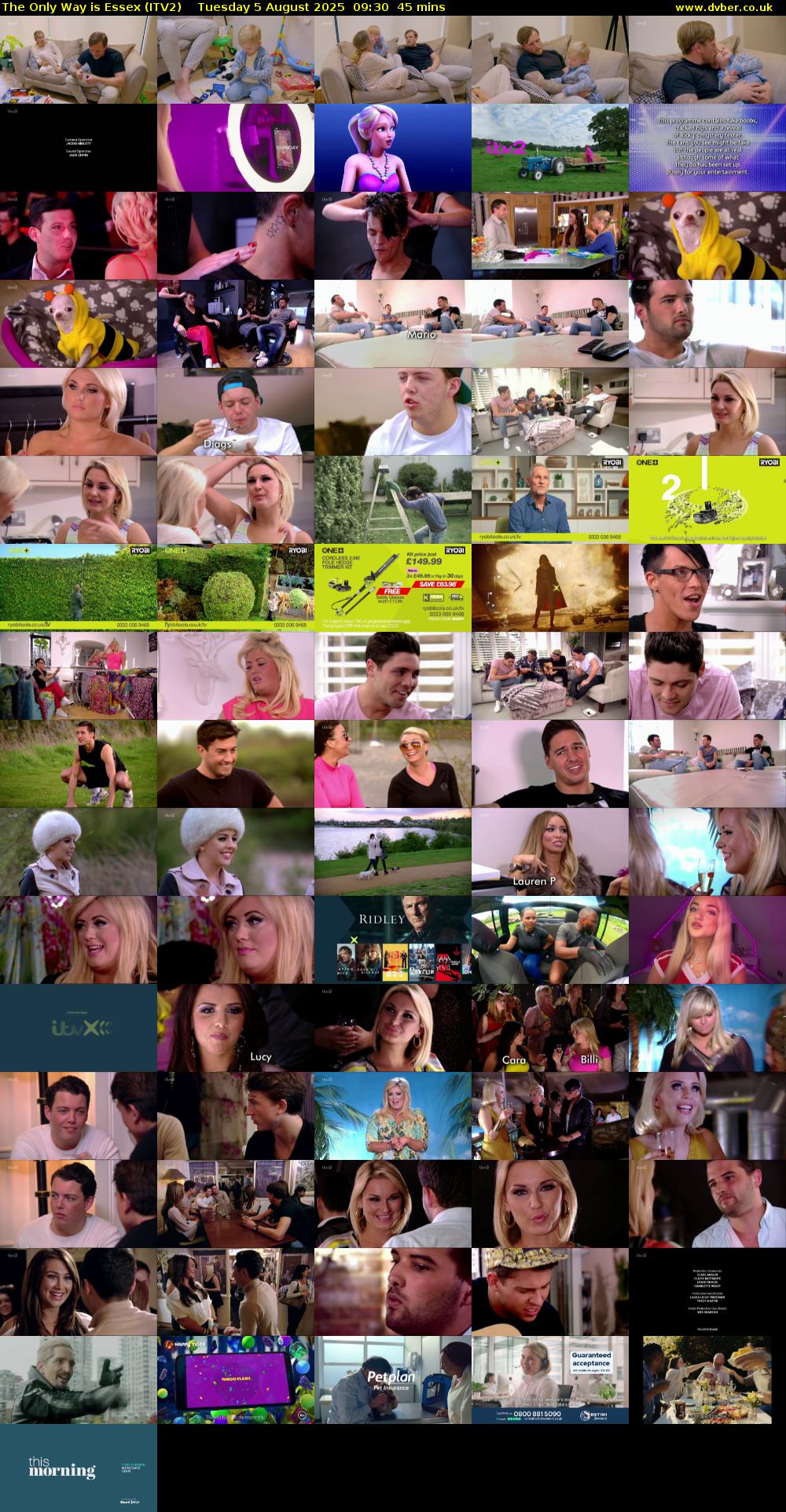 The Only Way is Essex (ITV2) Tuesday 5 August 2025 09:30 - 10:15