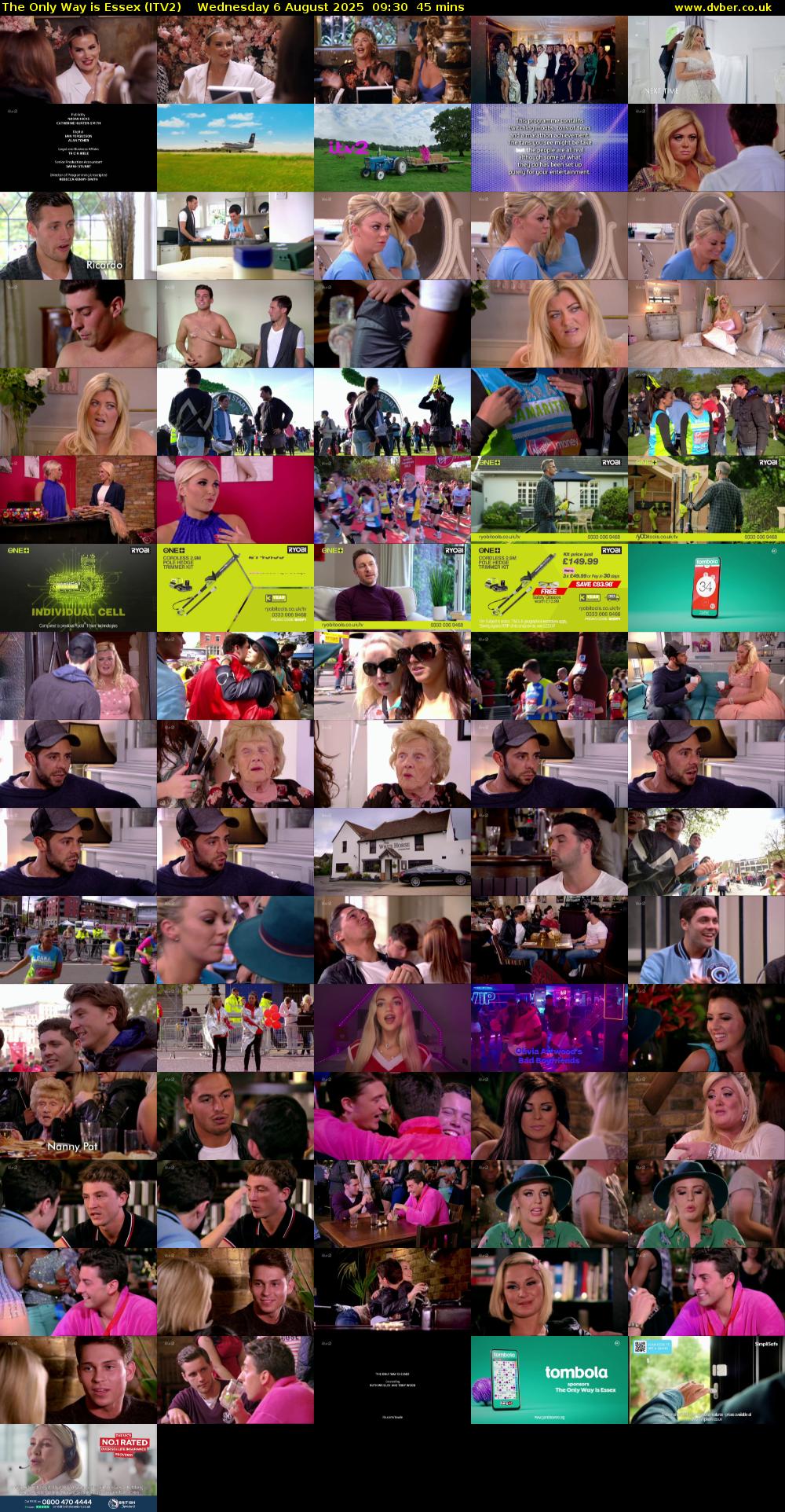 The Only Way is Essex (ITV2) Wednesday 6 August 2025 09:30 - 10:15
