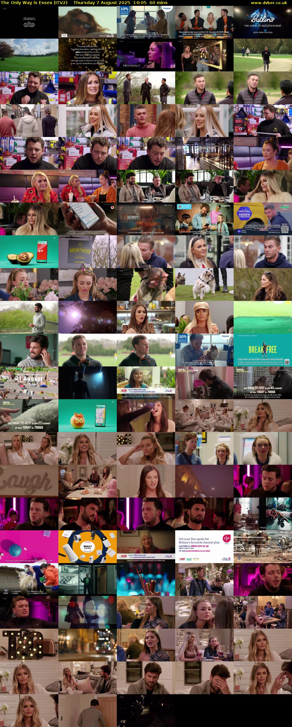 The Only Way is Essex (ITV2) Thursday 7 August 2025 14:05 - 15:05