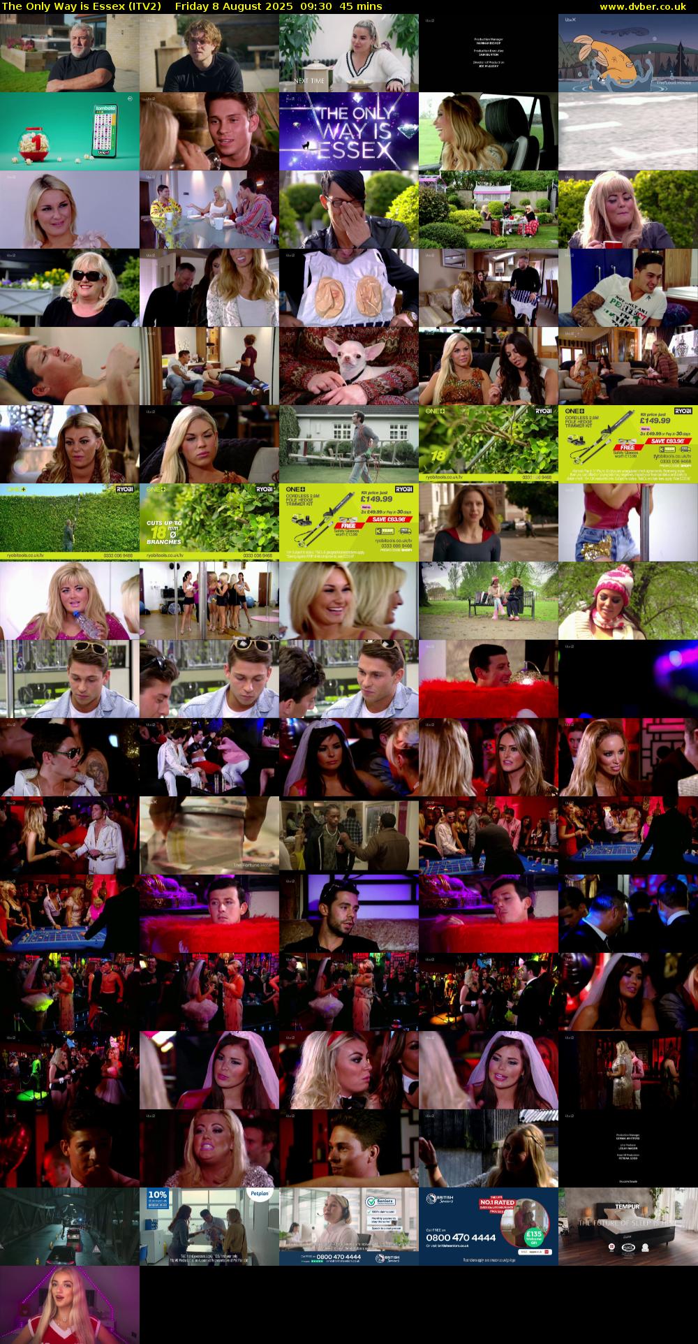 The Only Way is Essex (ITV2) Friday 8 August 2025 09:30 - 10:15