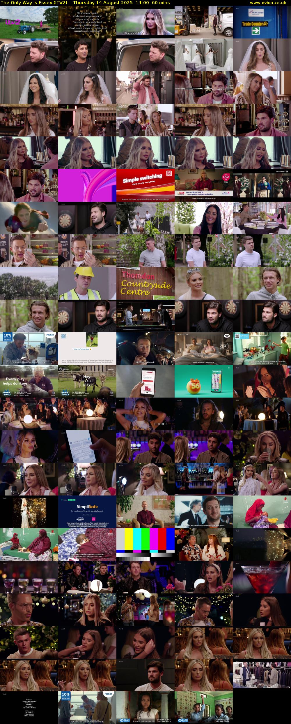 The Only Way is Essex (ITV2) Thursday 14 August 2025 14:00 - 15:00