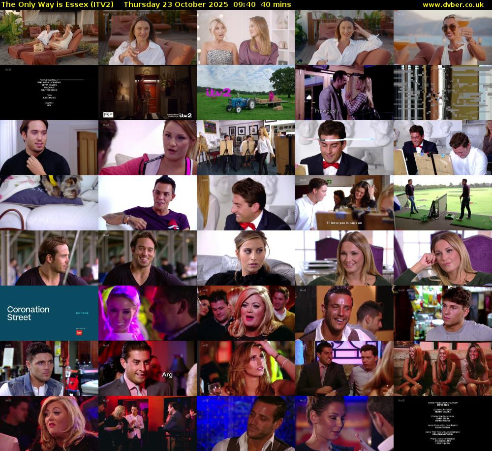 The Only Way is Essex (ITV2) Thursday 23 October 2025 09:40 - 10:20