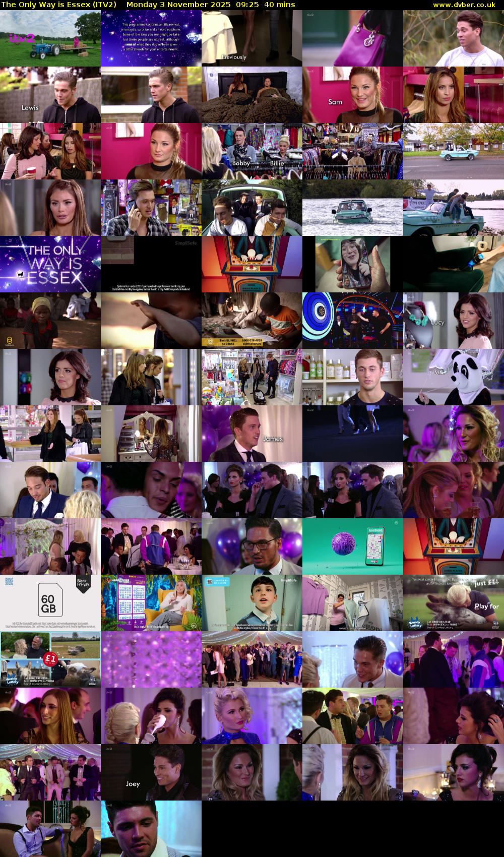 The Only Way is Essex (ITV2) Monday 3 November 2025 09:25 - 10:05