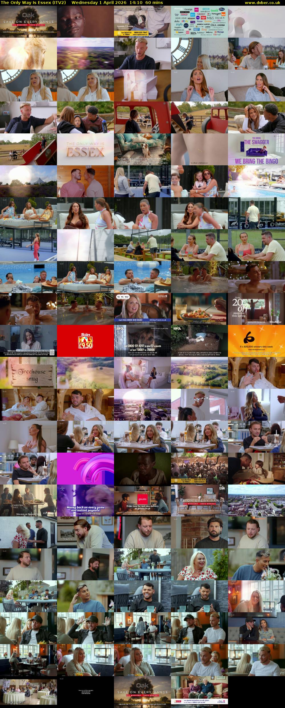The Only Way is Essex (ITV2) Wednesday 1 April 2026 14:10 - 15:10