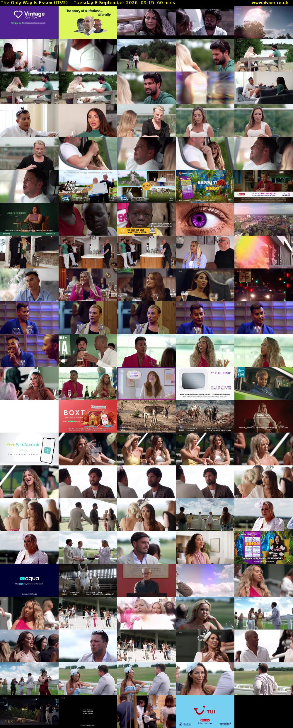 The Only Way is Essex (ITV2) Tuesday 8 September 2026 09:15 - 10:15