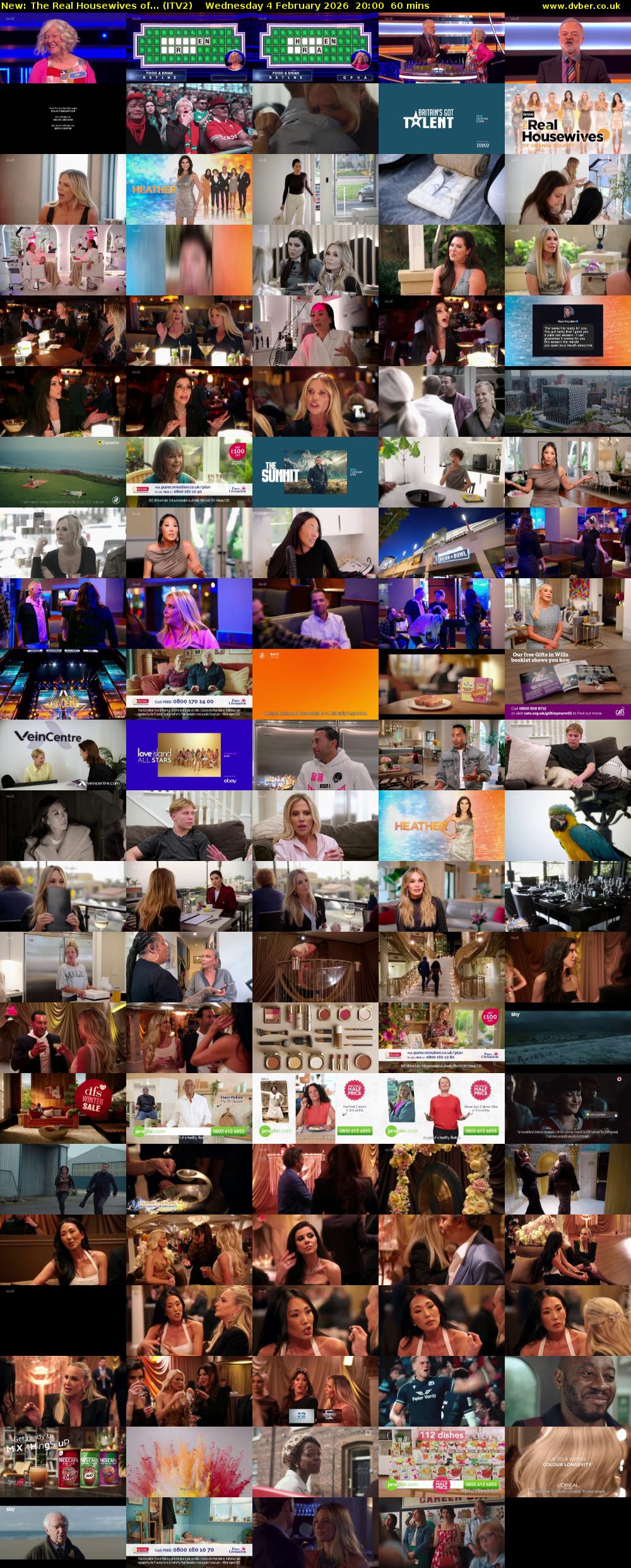 The Real Housewives of... (ITV2) Wednesday 4 February 2026 20:00 - 21:00