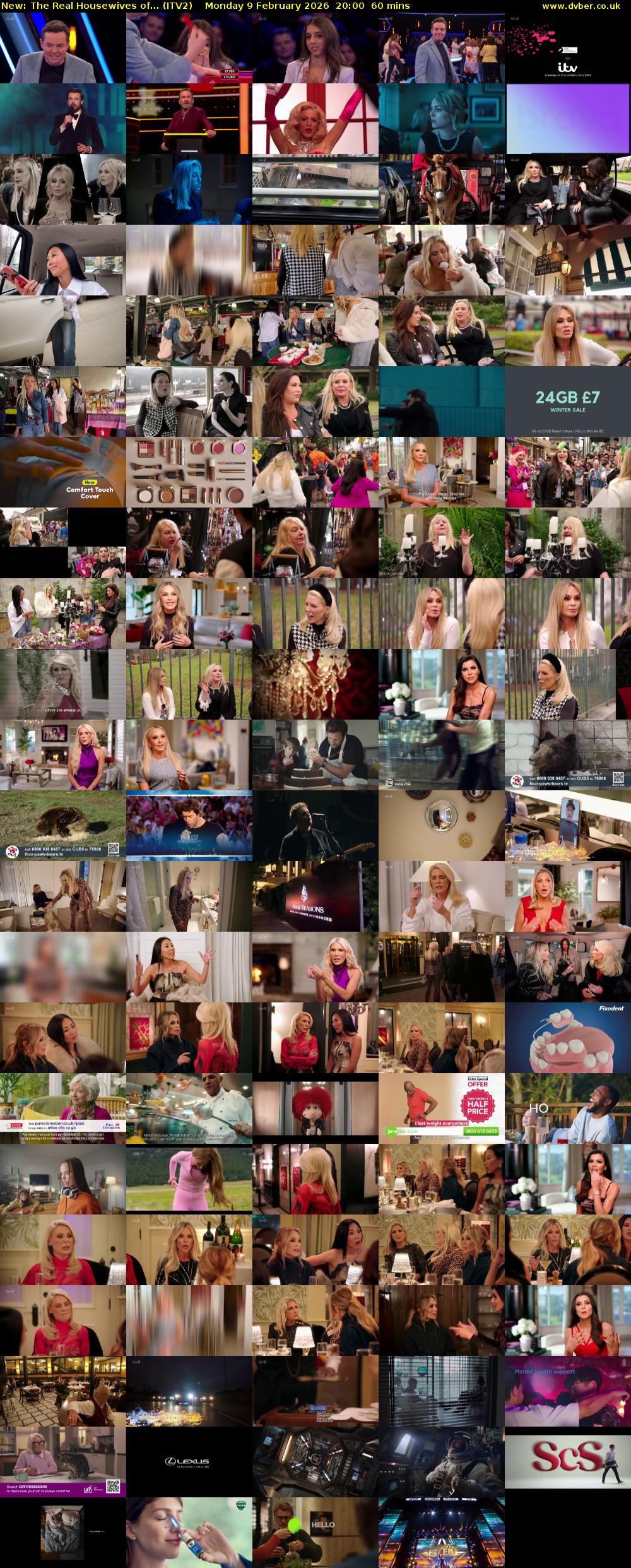 The Real Housewives of... (ITV2) Monday 9 February 2026 20:00 - 21:00