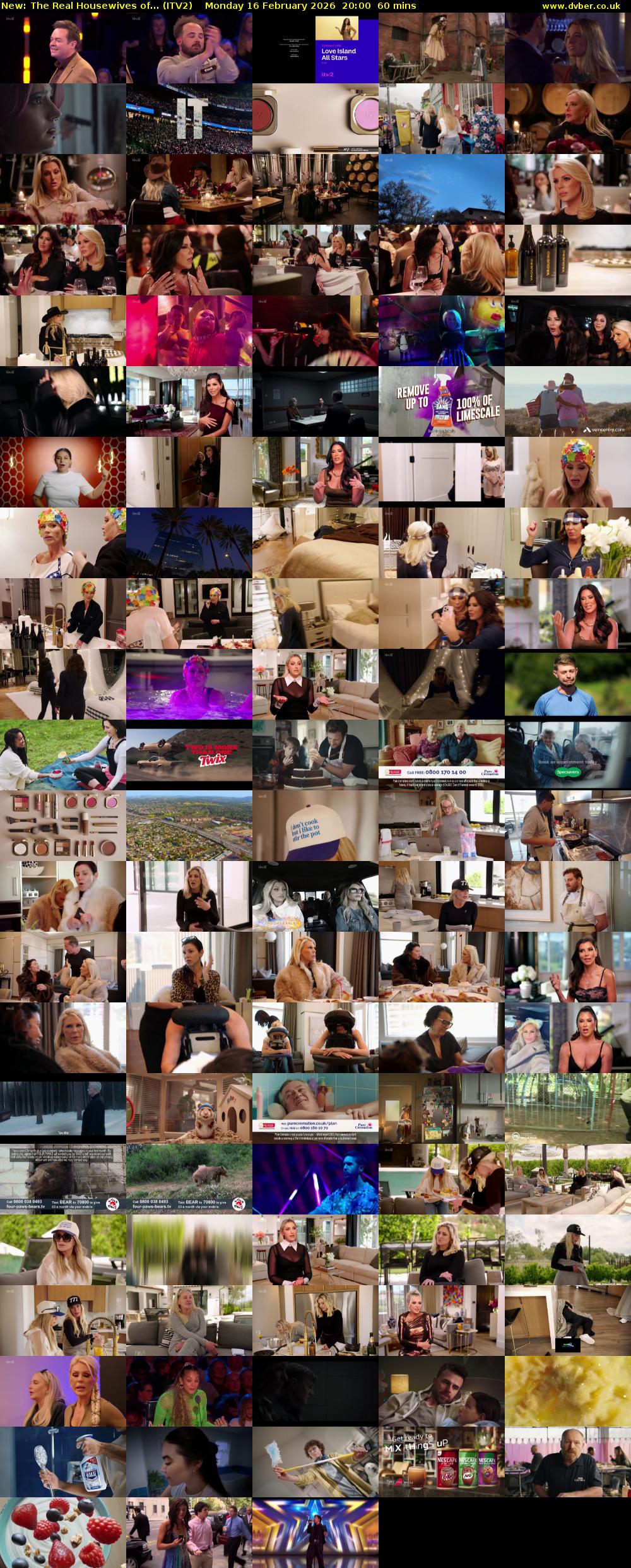 The Real Housewives of... (ITV2) Monday 16 February 2026 20:00 - 21:00