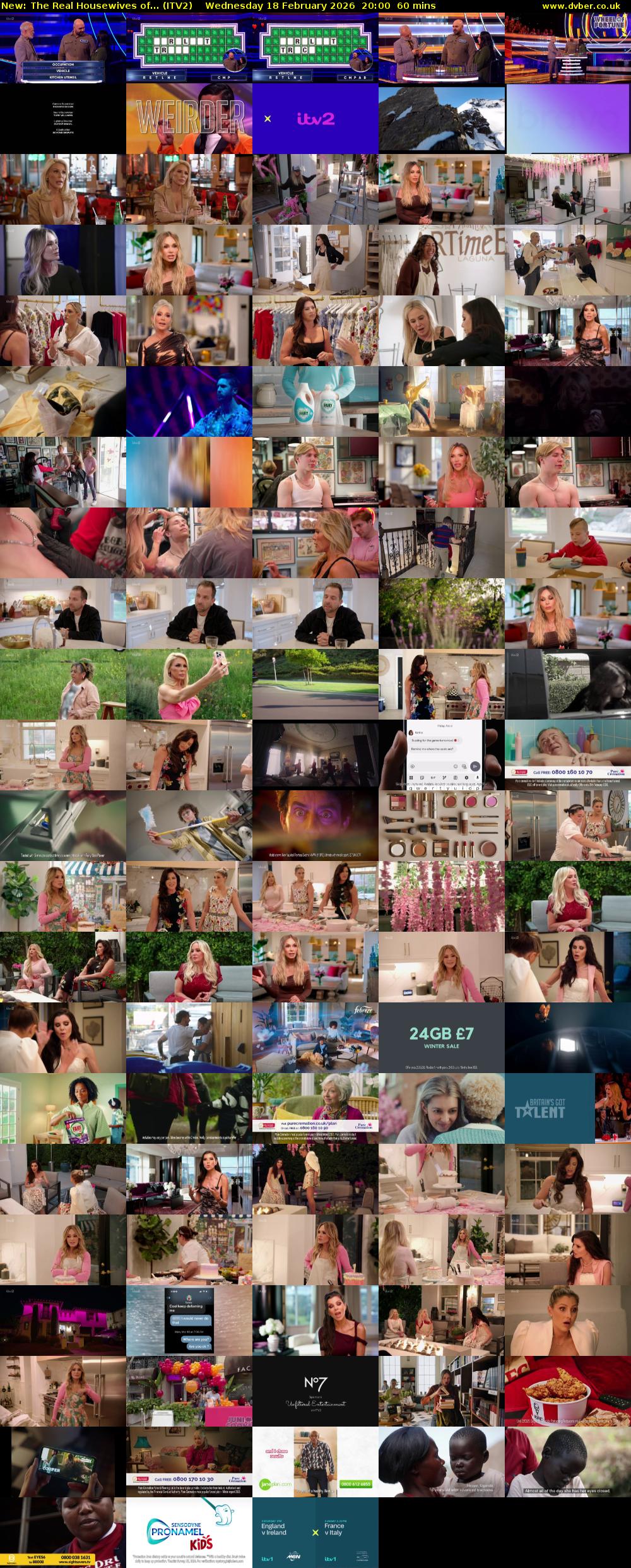 The Real Housewives of... (ITV2) Wednesday 18 February 2026 20:00 - 21:00