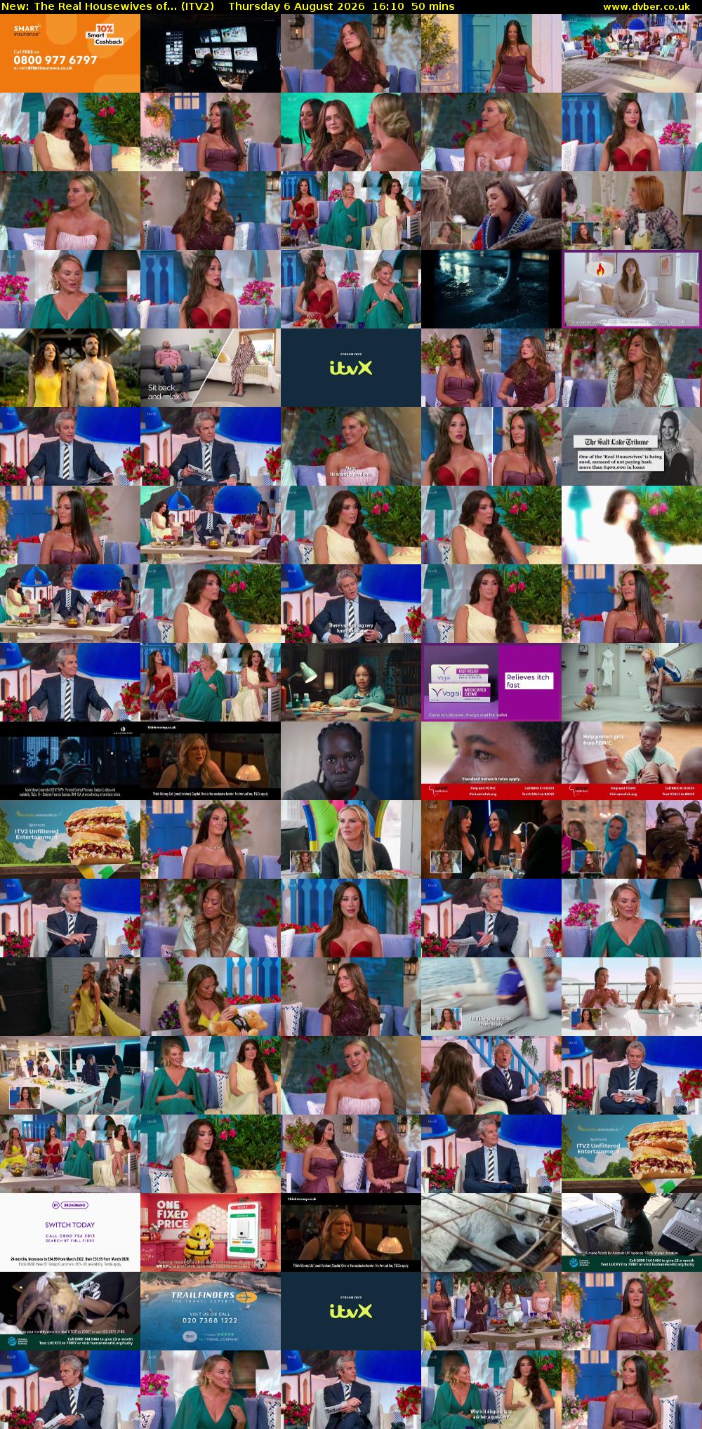 The Real Housewives of... (ITV2) Thursday 6 August 2026 16:10 - 17:00