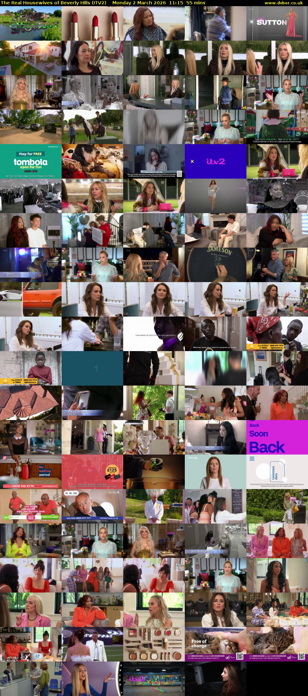 The Real Housewives of Beverly Hills (ITV2) Monday 2 March 2026 11:15 - 12:10