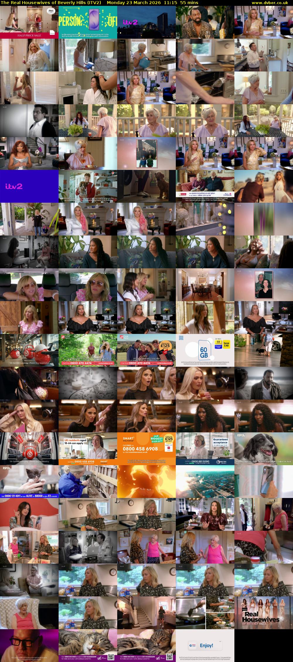 The Real Housewives of Beverly Hills (ITV2) Monday 23 March 2026 11:15 - 12:10