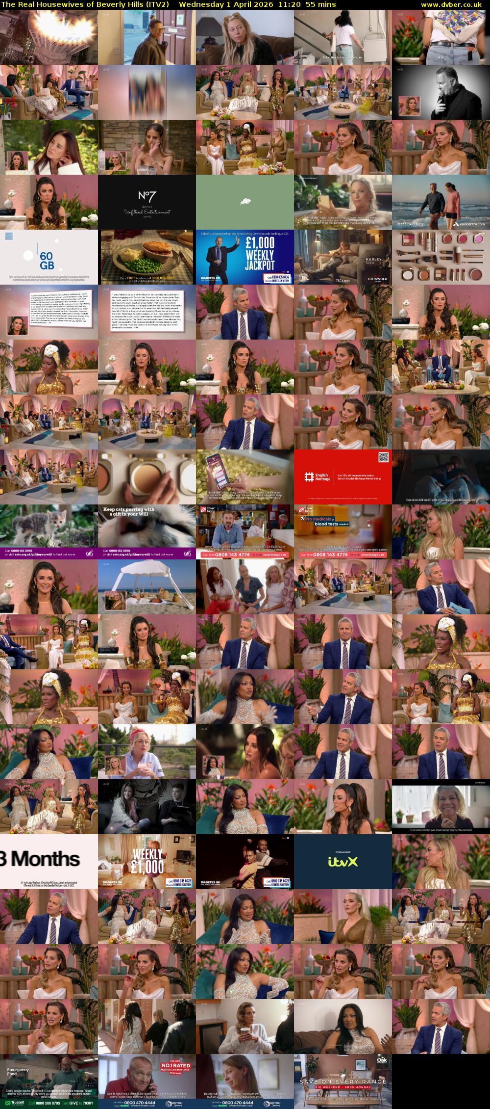 The Real Housewives of Beverly Hills (ITV2) Wednesday 1 April 2026 11:20 - 12:15