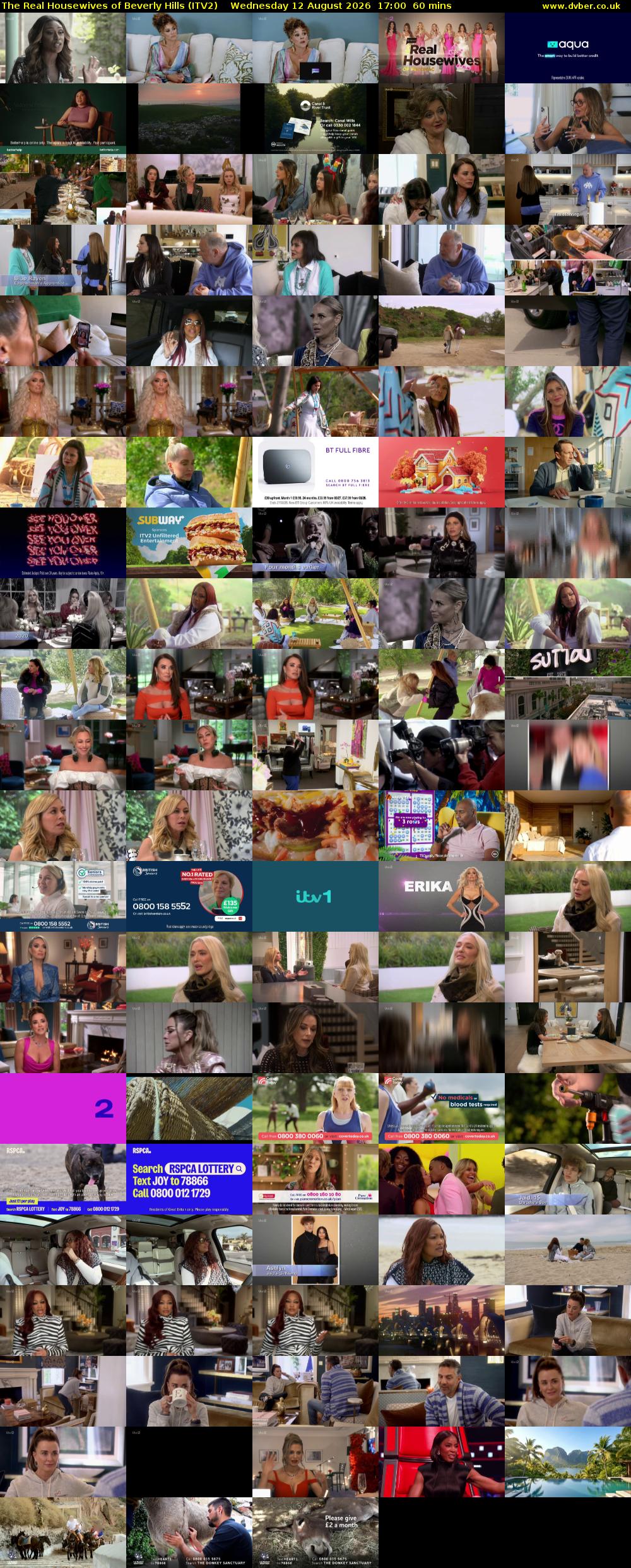 The Real Housewives of Beverly Hills (ITV2) Wednesday 12 August 2026 17:00 - 18:00