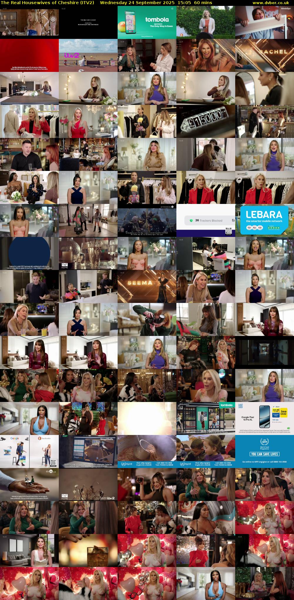 The Real Housewives of Cheshire (ITV2) Wednesday 24 September 2025 15:05 - 16:05