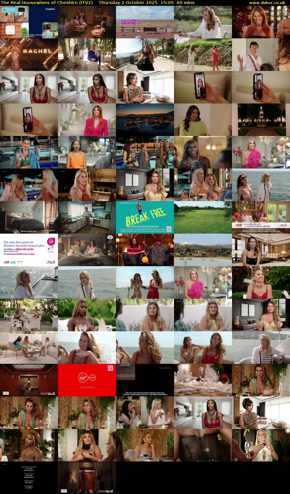 The Real Housewives of Cheshire (ITV2) Thursday 2 October 2025 15:05 - 16:05