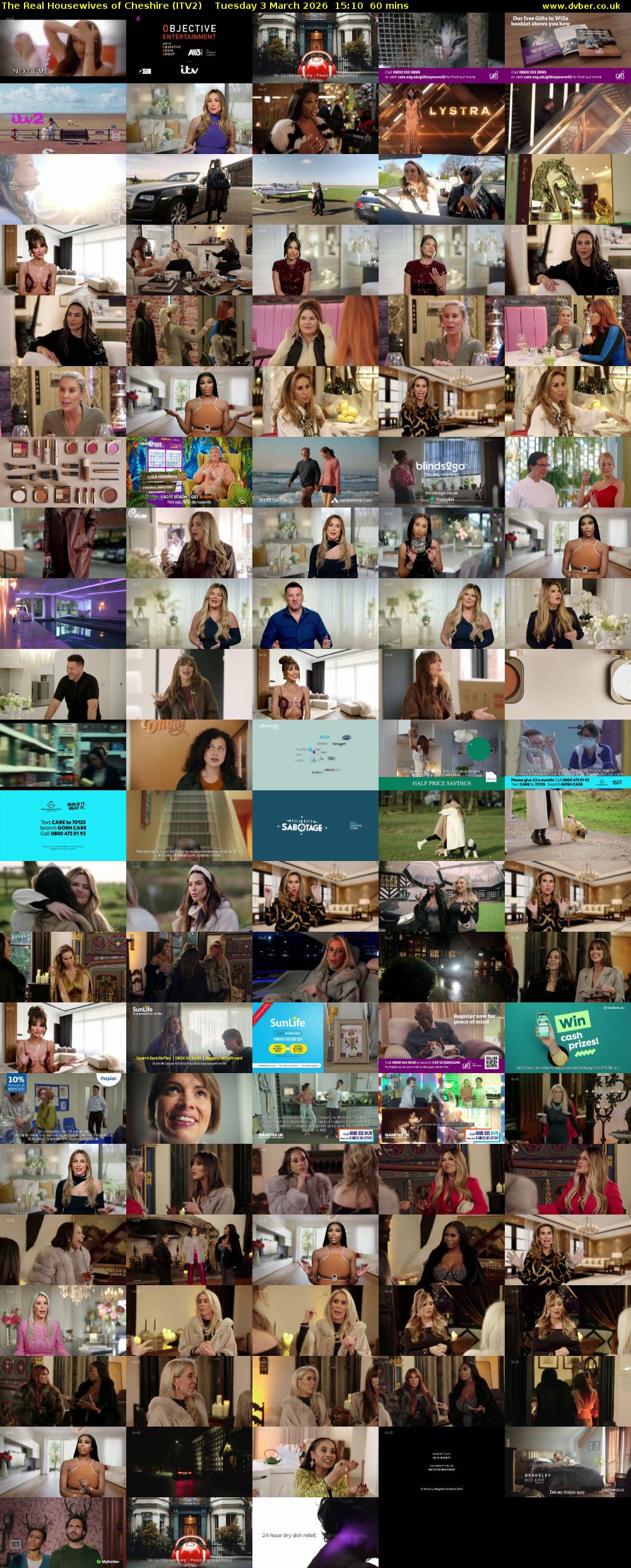 The Real Housewives of Cheshire (ITV2) Tuesday 3 March 2026 15:10 - 16:10