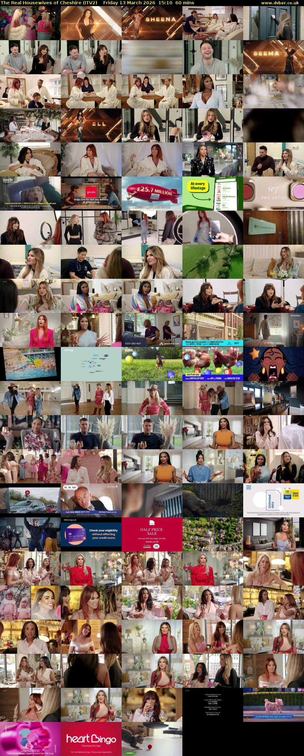 The Real Housewives of Cheshire (ITV2) Friday 13 March 2026 15:10 - 16:10