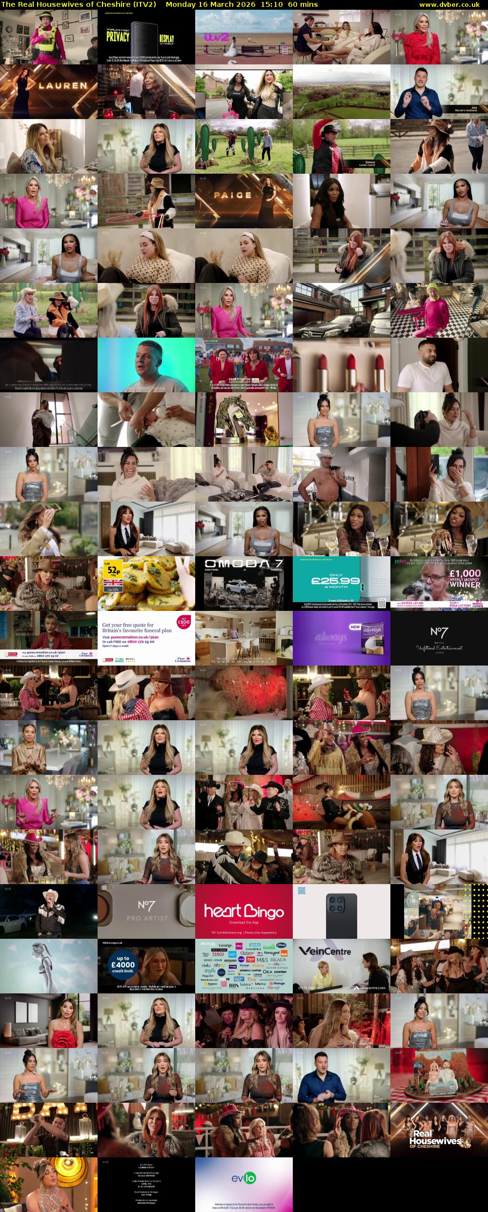 The Real Housewives of Cheshire (ITV2) Monday 16 March 2026 15:10 - 16:10
