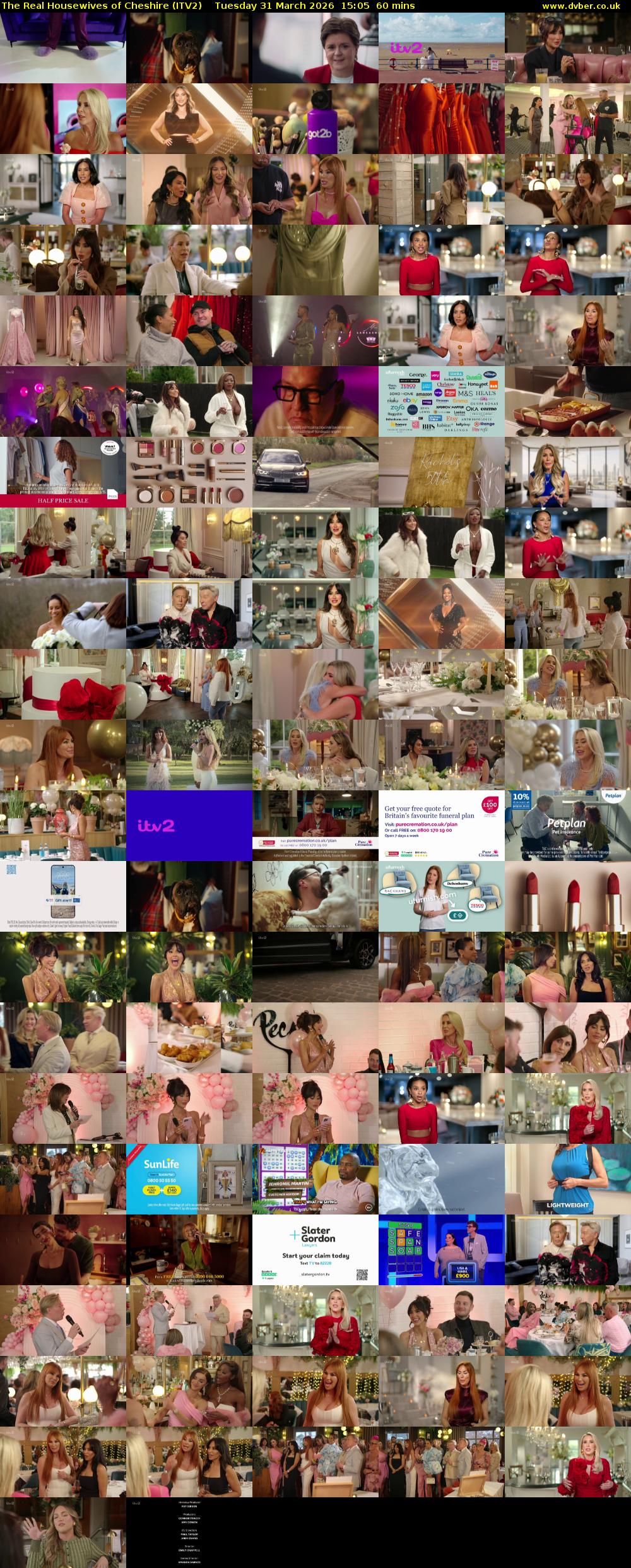 The Real Housewives of Cheshire (ITV2) Tuesday 31 March 2026 15:05 - 16:05
