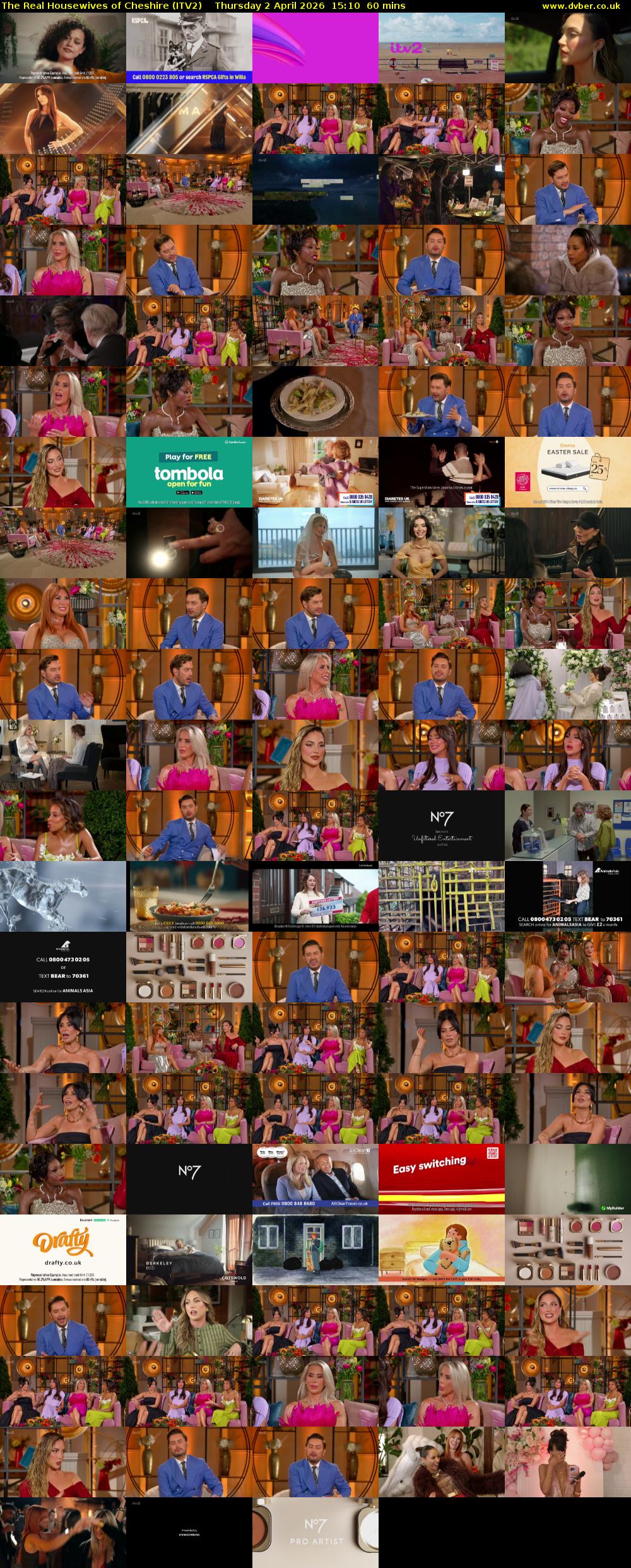 The Real Housewives of Cheshire (ITV2) Thursday 2 April 2026 15:10 - 16:10