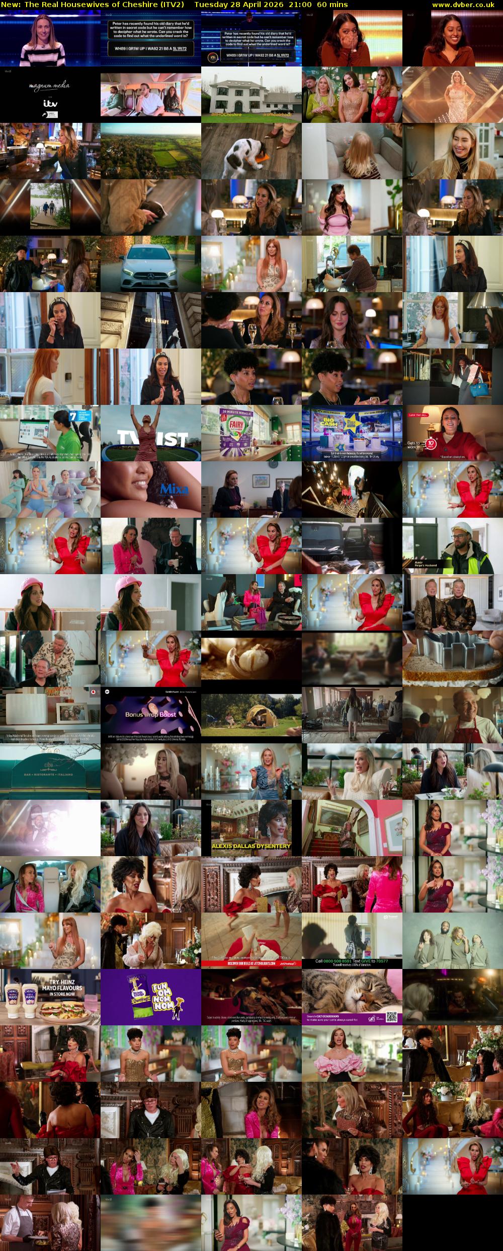 The Real Housewives of Cheshire (ITV2) Tuesday 28 April 2026 21:00 - 22:00