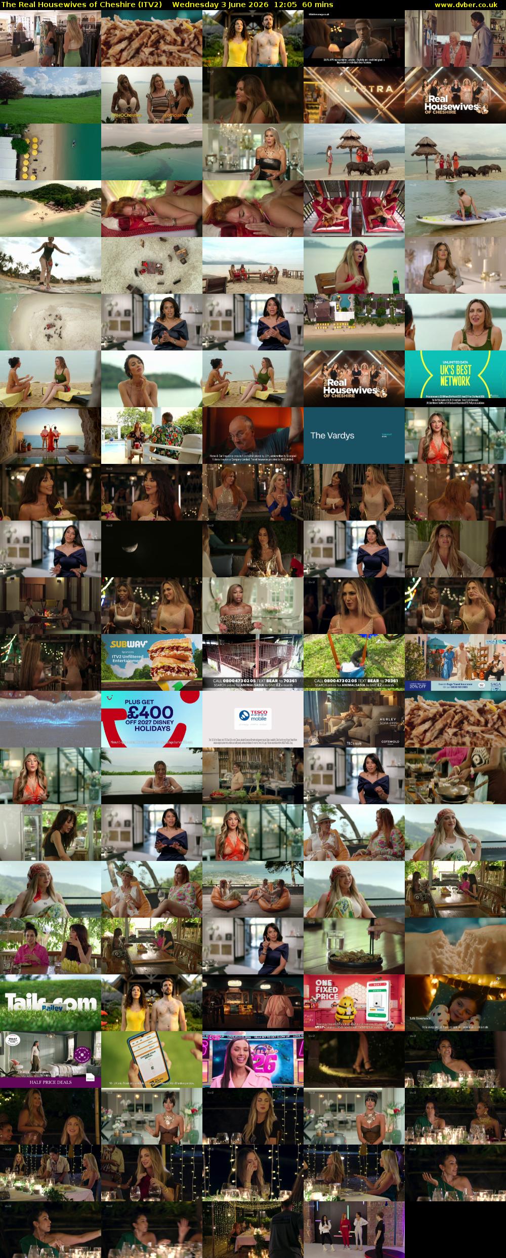 The Real Housewives of Cheshire (ITV2) Wednesday 3 June 2026 12:05 - 13:05