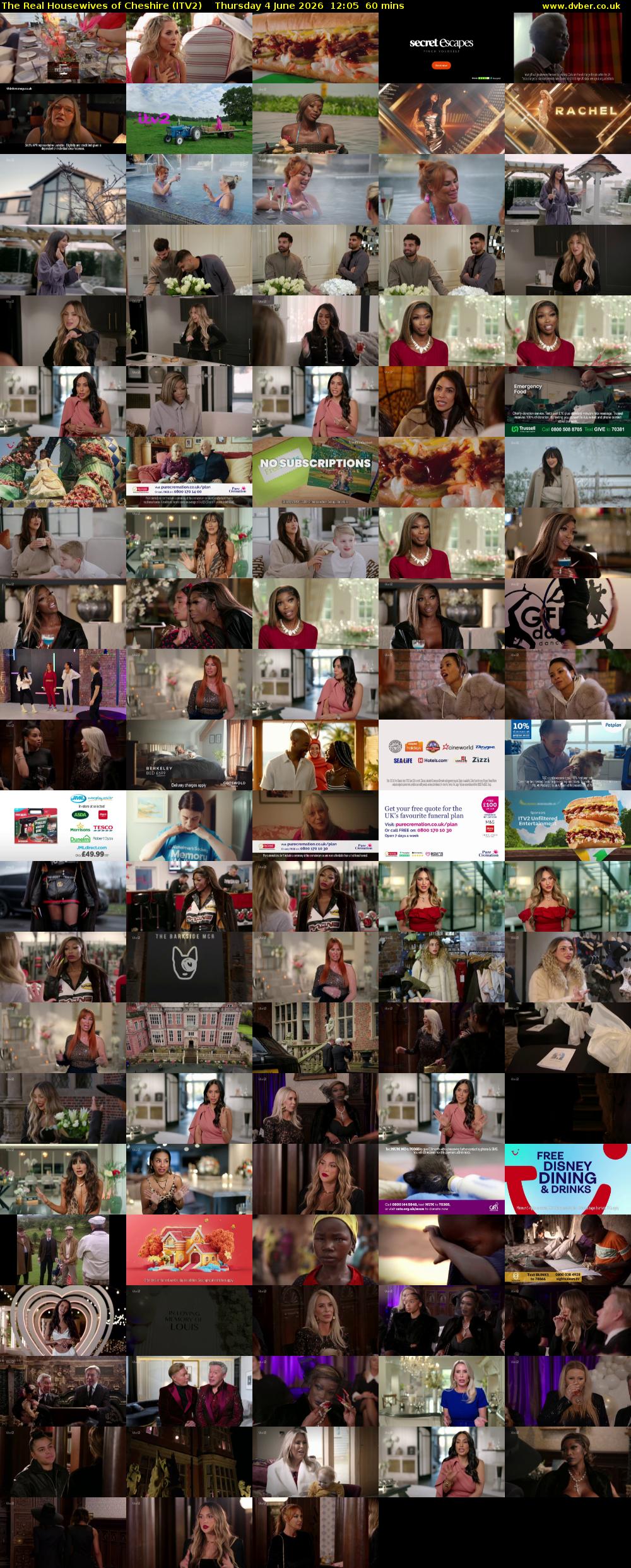 The Real Housewives of Cheshire (ITV2) Thursday 4 June 2026 12:05 - 13:05