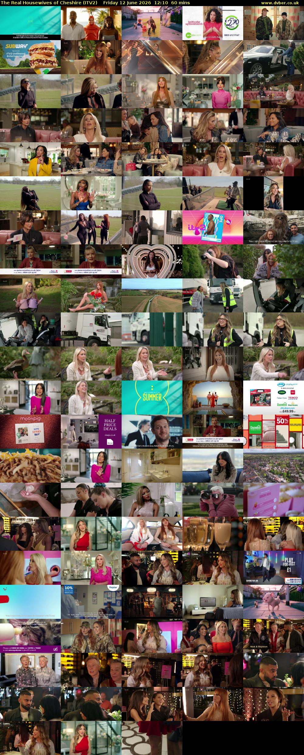 The Real Housewives of Cheshire (ITV2) Friday 12 June 2026 12:10 - 13:10