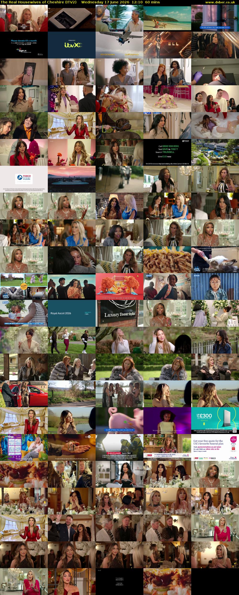 The Real Housewives of Cheshire (ITV2) Wednesday 17 June 2026 12:10 - 13:10