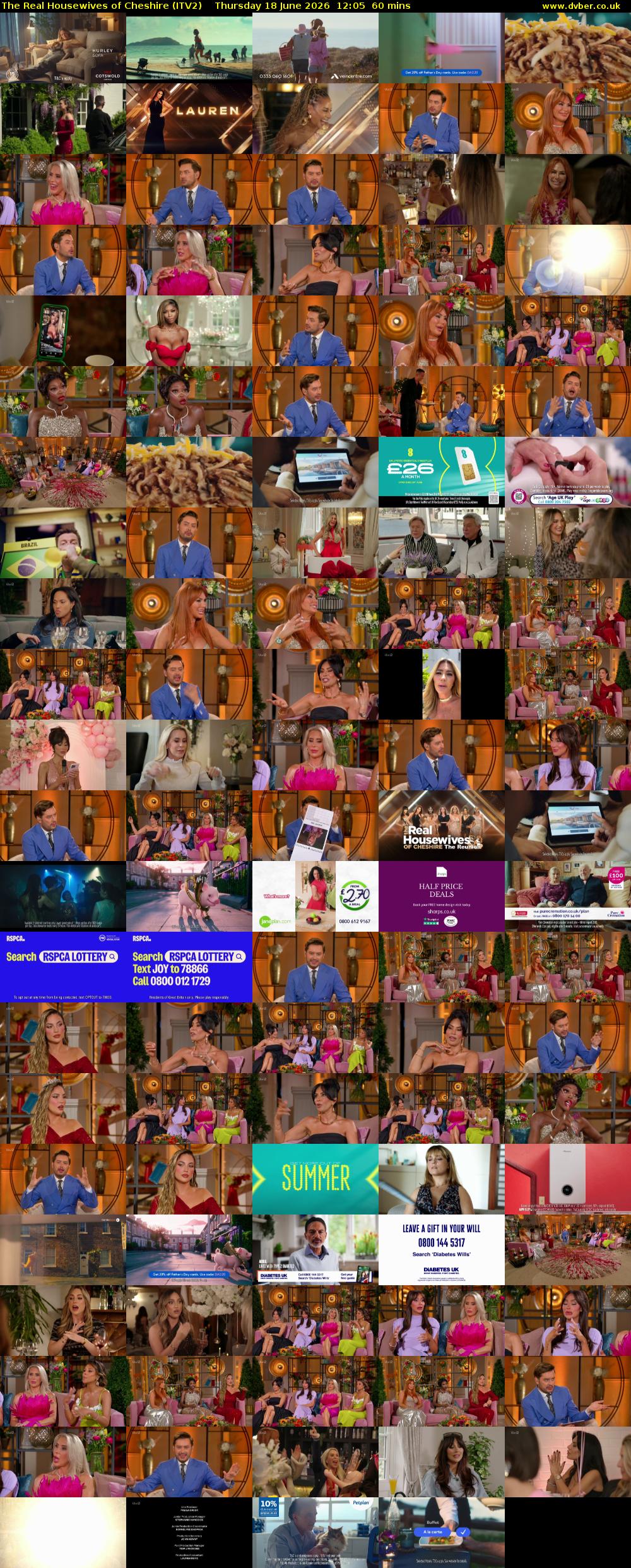 The Real Housewives of Cheshire (ITV2) Thursday 18 June 2026 12:05 - 13:05