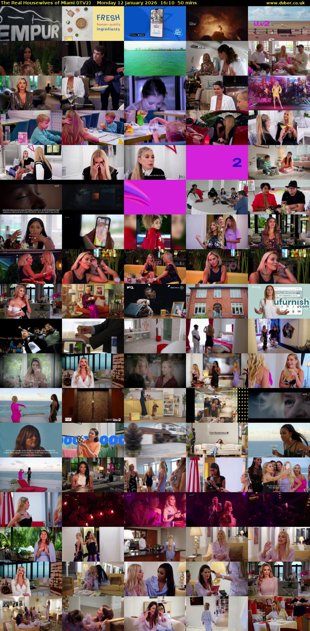 The Real Housewives of Miami (ITV2) Monday 12 January 2026 16:10 - 17:00