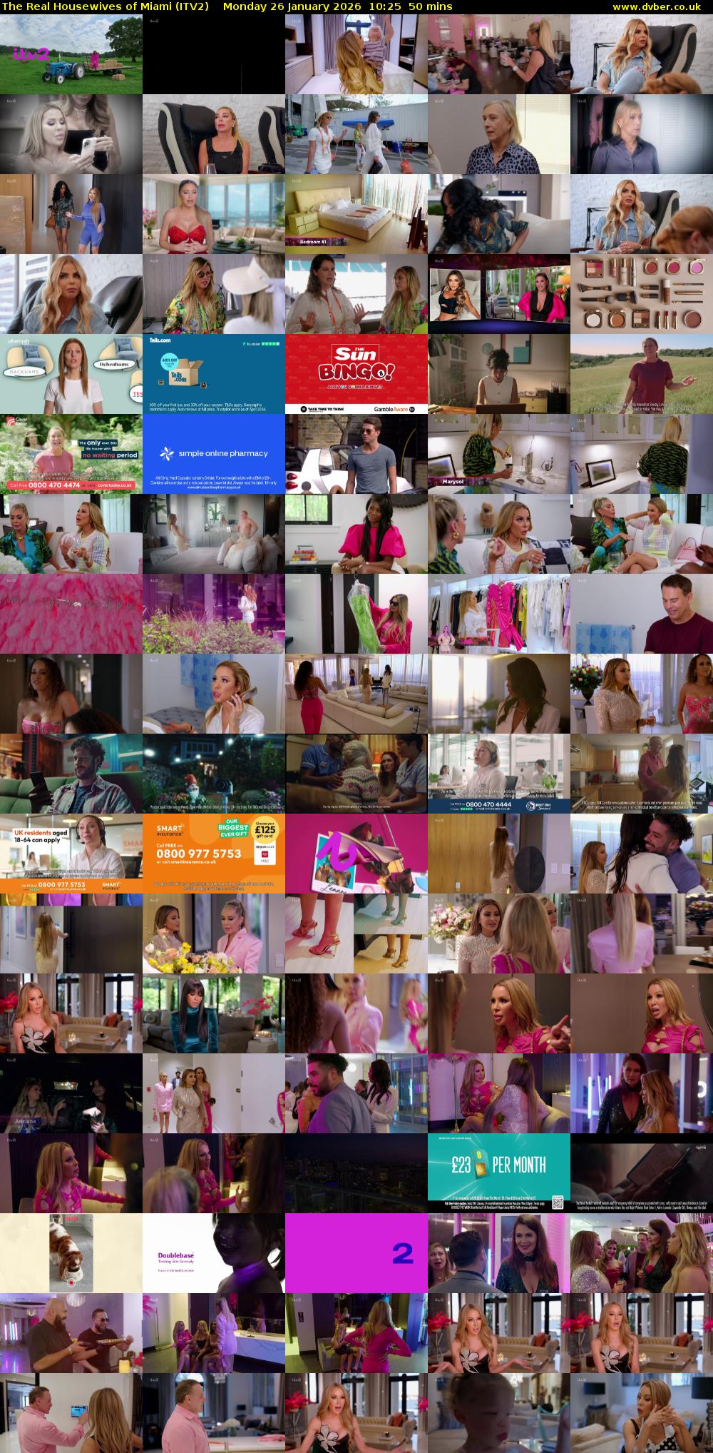 The Real Housewives of Miami (ITV2) Monday 26 January 2026 10:25 - 11:15