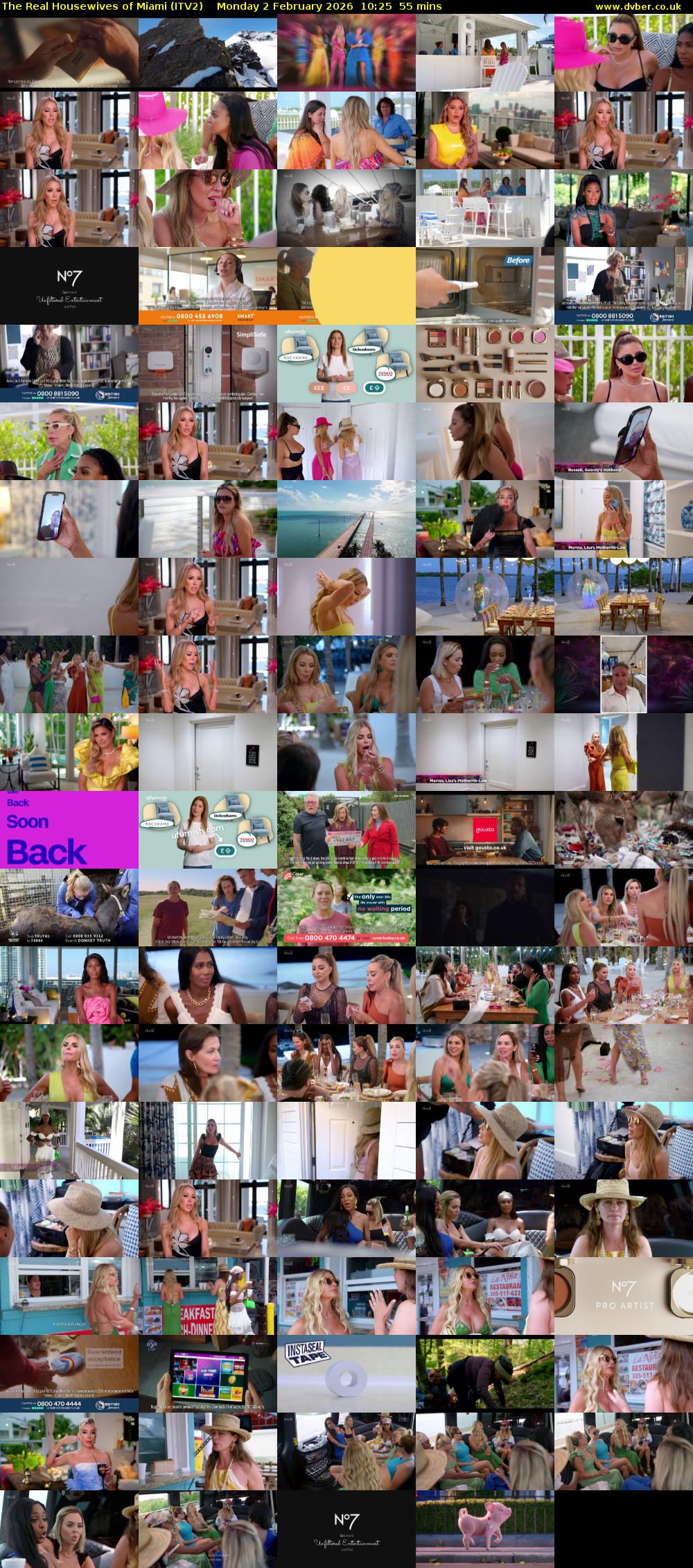 The Real Housewives of Miami (ITV2) Monday 2 February 2026 10:25 - 11:20