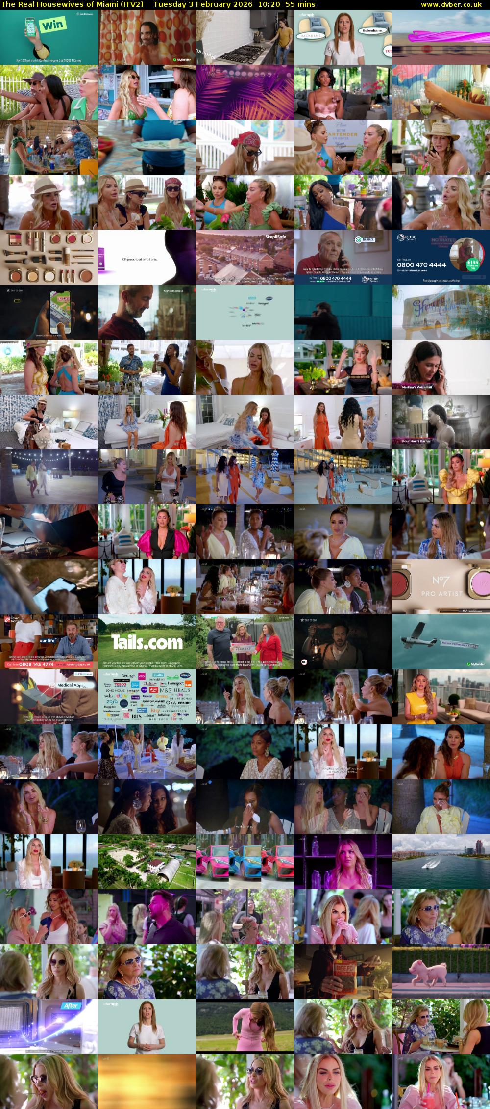 The Real Housewives of Miami (ITV2) Tuesday 3 February 2026 10:20 - 11:15