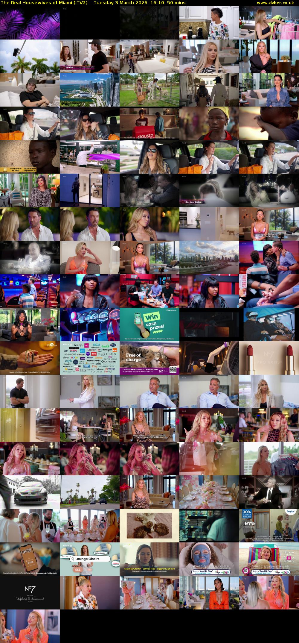 The Real Housewives of Miami (ITV2) Tuesday 3 March 2026 16:10 - 17:00