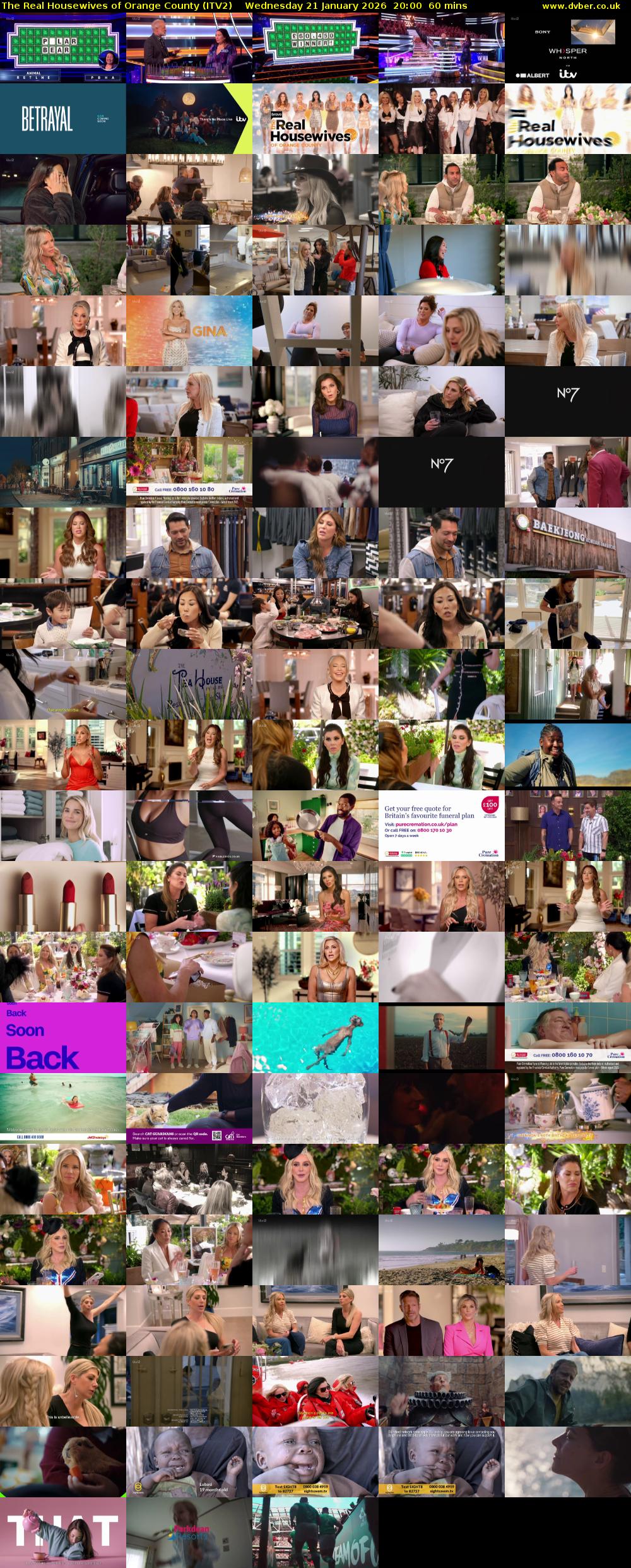 The Real Housewives of Orange County (ITV2) Wednesday 21 January 2026 20:00 - 21:00