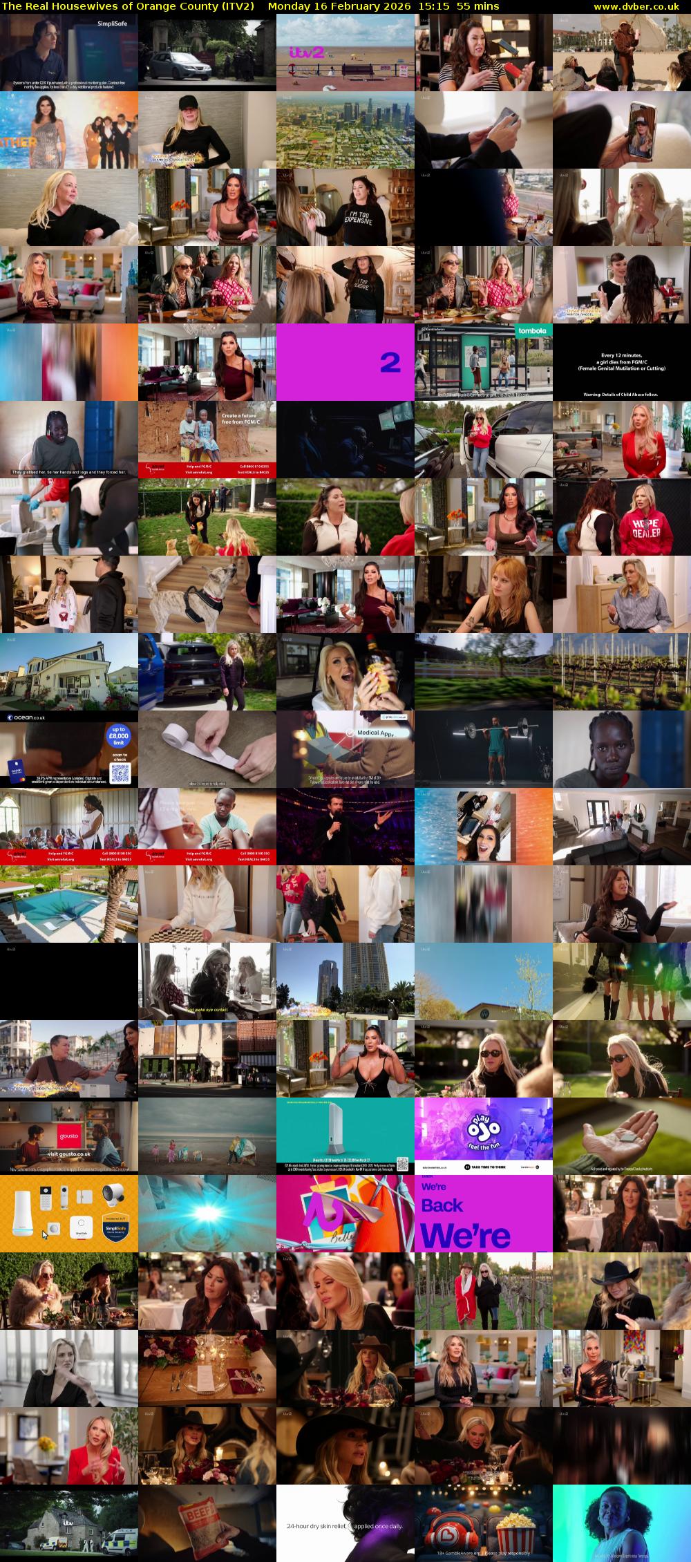 The Real Housewives of Orange County (ITV2) Monday 16 February 2026 15:15 - 16:10