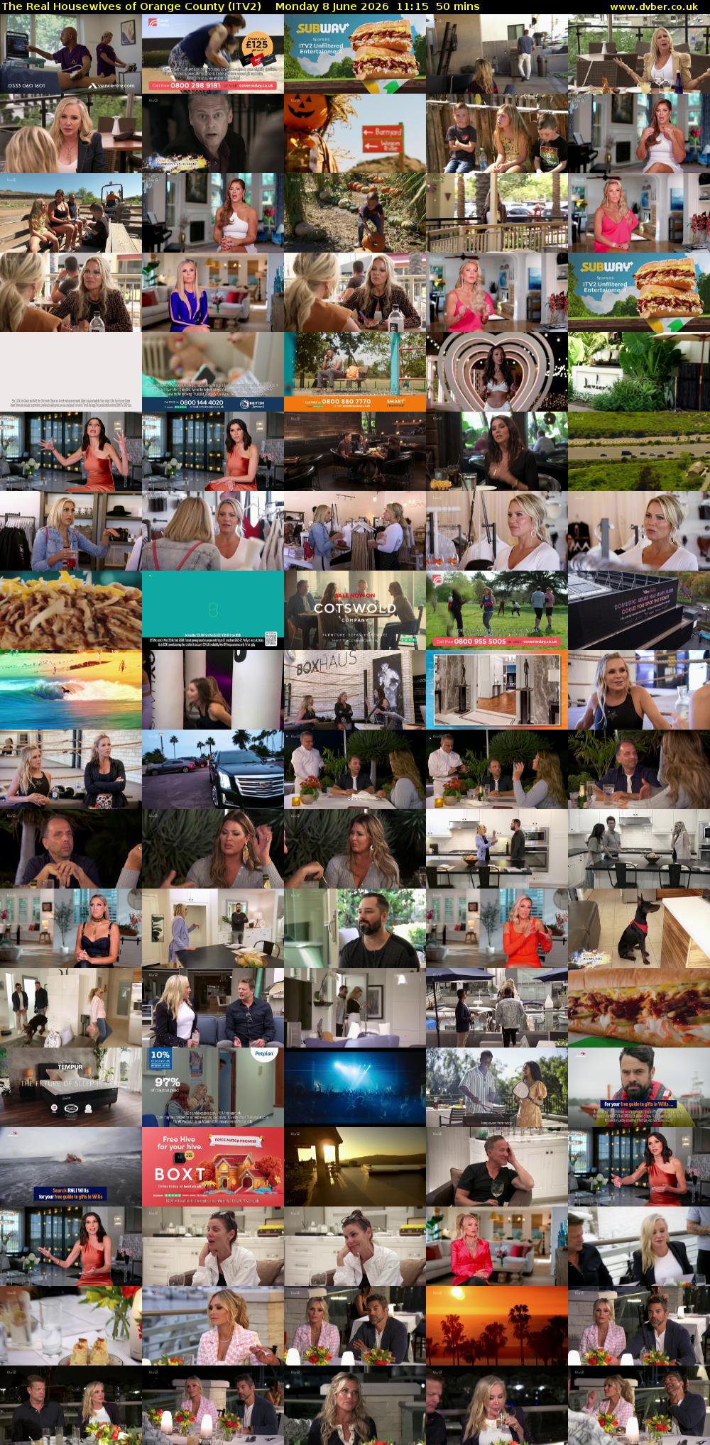 The Real Housewives of Orange County (ITV2) Monday 8 June 2026 11:15 - 12:05