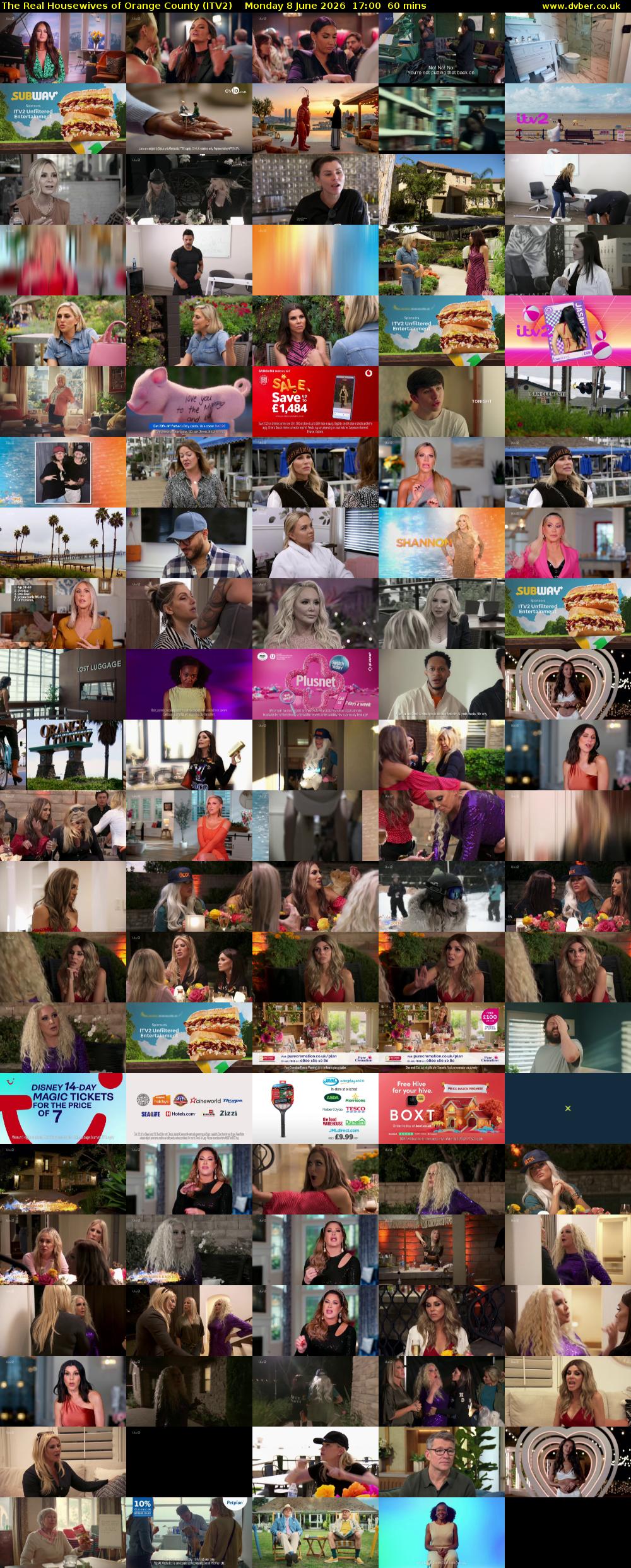 The Real Housewives of Orange County (ITV2) Monday 8 June 2026 17:00 - 18:00
