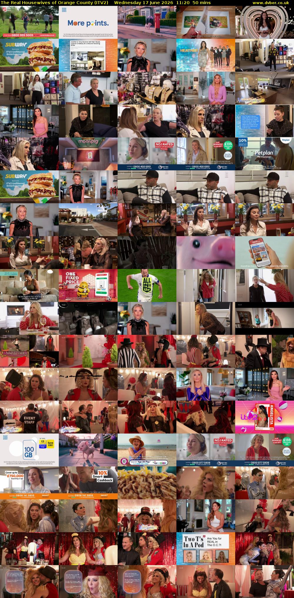 The Real Housewives of Orange County (ITV2) Wednesday 17 June 2026 11:20 - 12:10