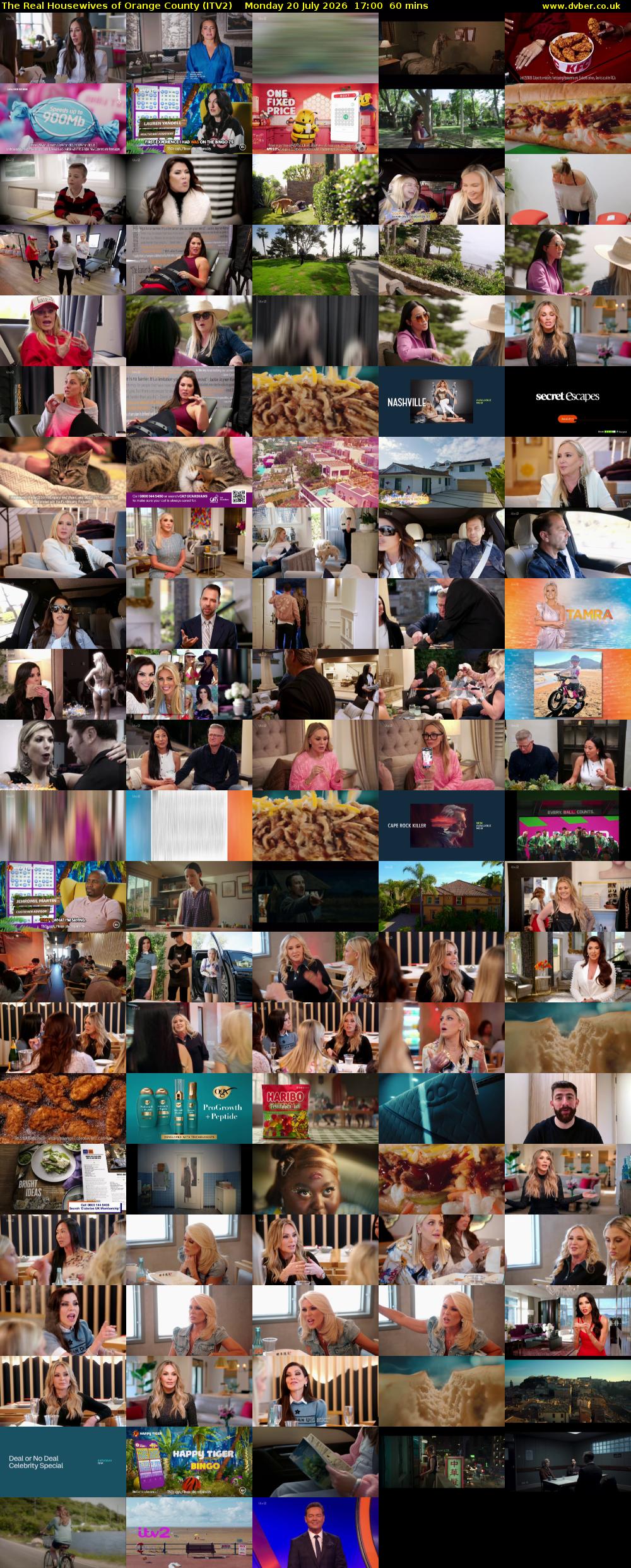The Real Housewives of Orange County (ITV2) Monday 20 July 2026 17:00 - 18:00